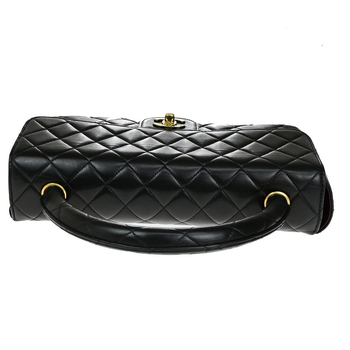 Chanel Chanel Vintage Twin Top Handle Flap Bag Quilted Lambskin Size ONE SIZE - 5 Thumbnail