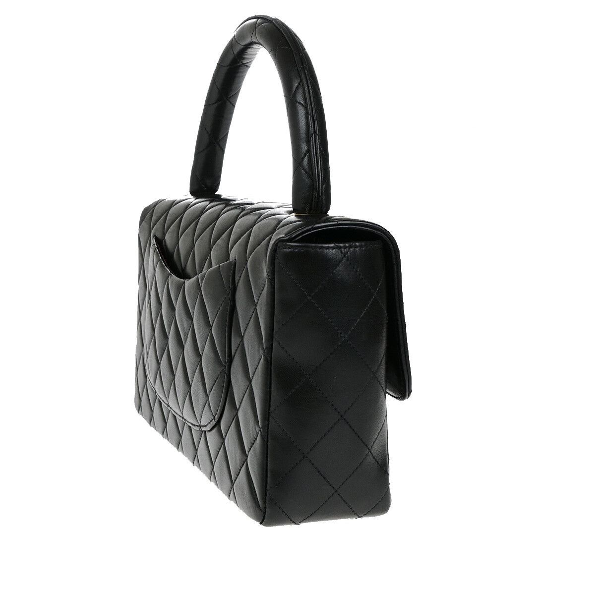Chanel Chanel Vintage Twin Top Handle Flap Bag Quilted Lambskin Size ONE SIZE - 4 Thumbnail