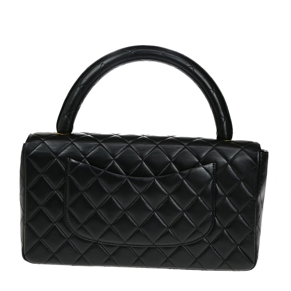 Chanel Chanel Vintage Twin Top Handle Flap Bag Quilted Lambskin Size ONE SIZE - 3 Thumbnail