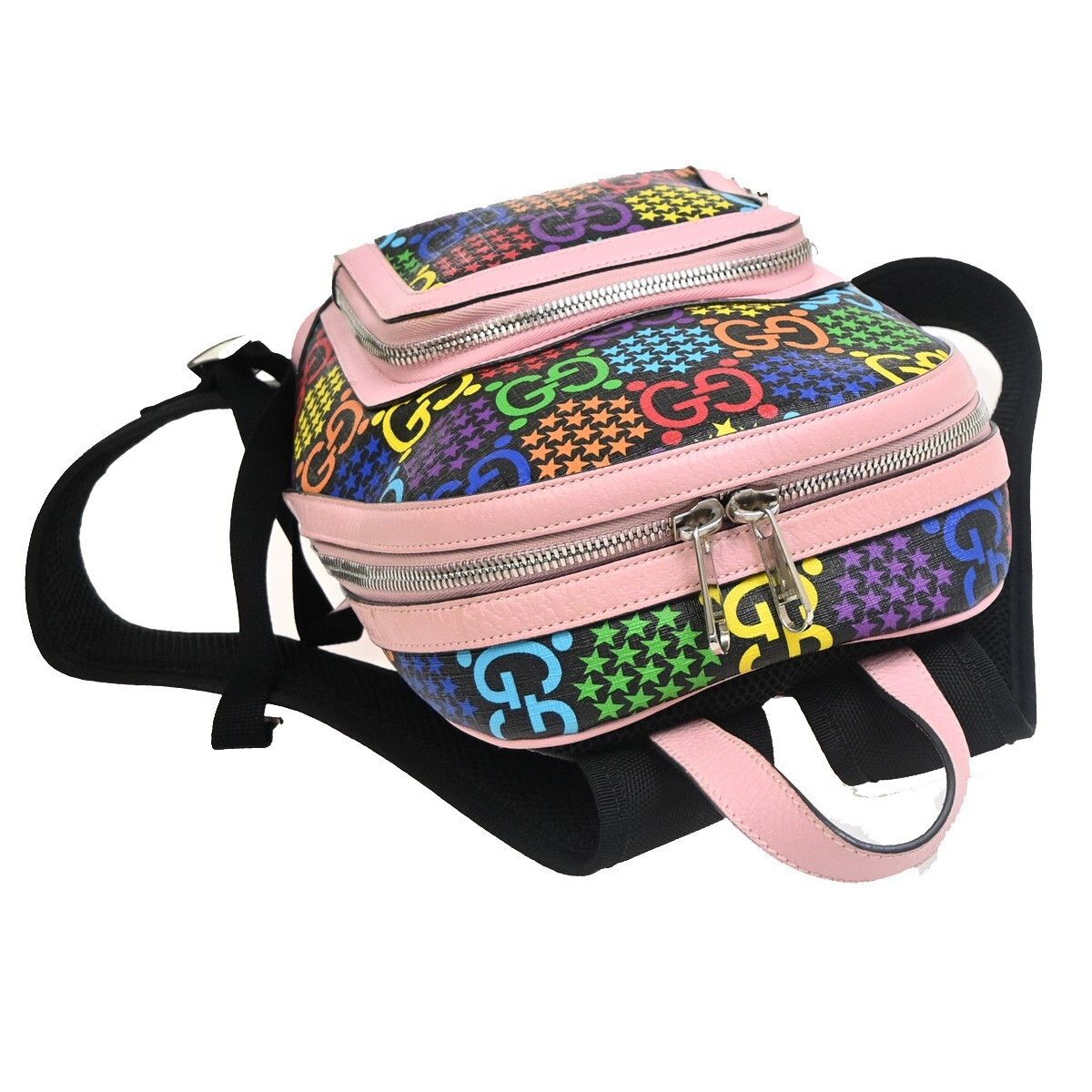 Gucci Gucci Zip Pocket Backpack Psychedelic Print GG Coated Canvas Size ONE SIZE - 8 Thumbnail