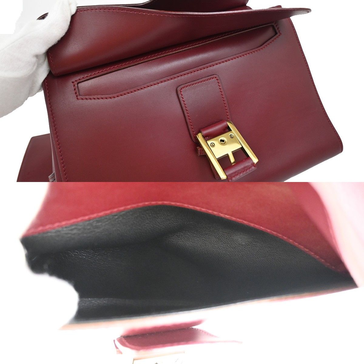 Gucci Gucci Belt Buckle Top Handle Bag Leather Size ONE SIZE - 13 Thumbnail
