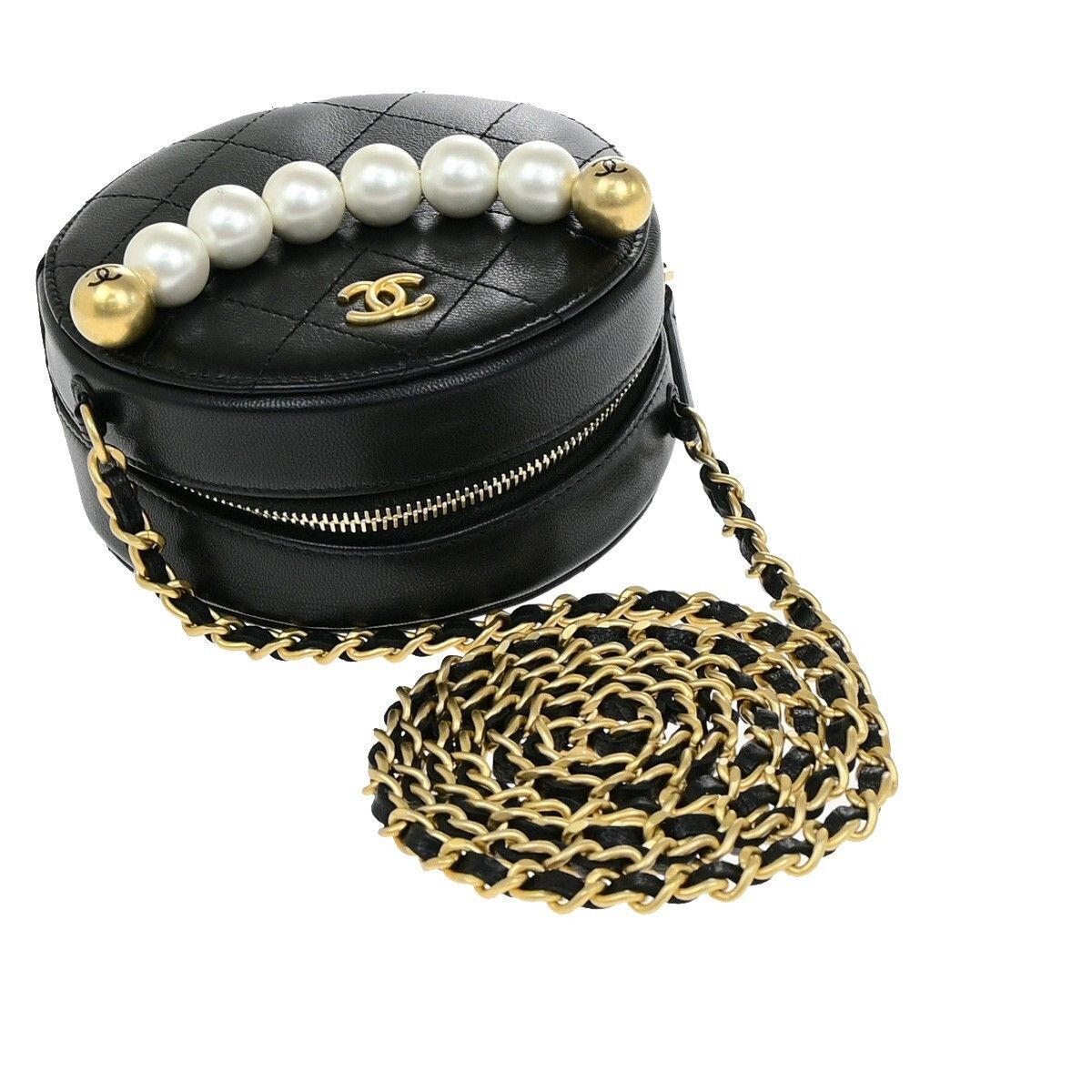 Chanel Chanel Chic Pearls Round Clutch with Chain Quilted Lambskin Size ONE SIZE - 8 Thumbnail