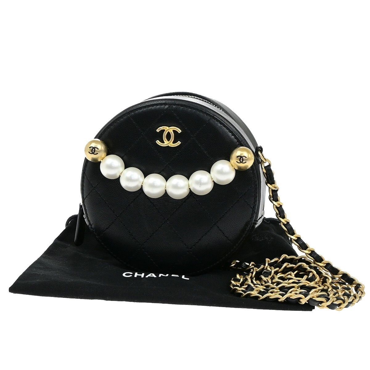 Chanel Chanel Chic Pearls Round Clutch with Chain Quilted Lambskin Size ONE SIZE - 12 Thumbnail