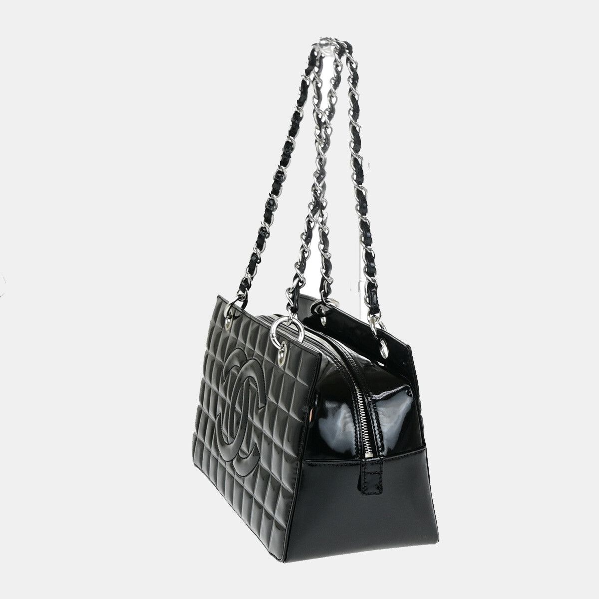 Chanel Chanel Chocolate Bar CC Zip Tote Quilted Patent Size ONE SIZE - 3 Thumbnail