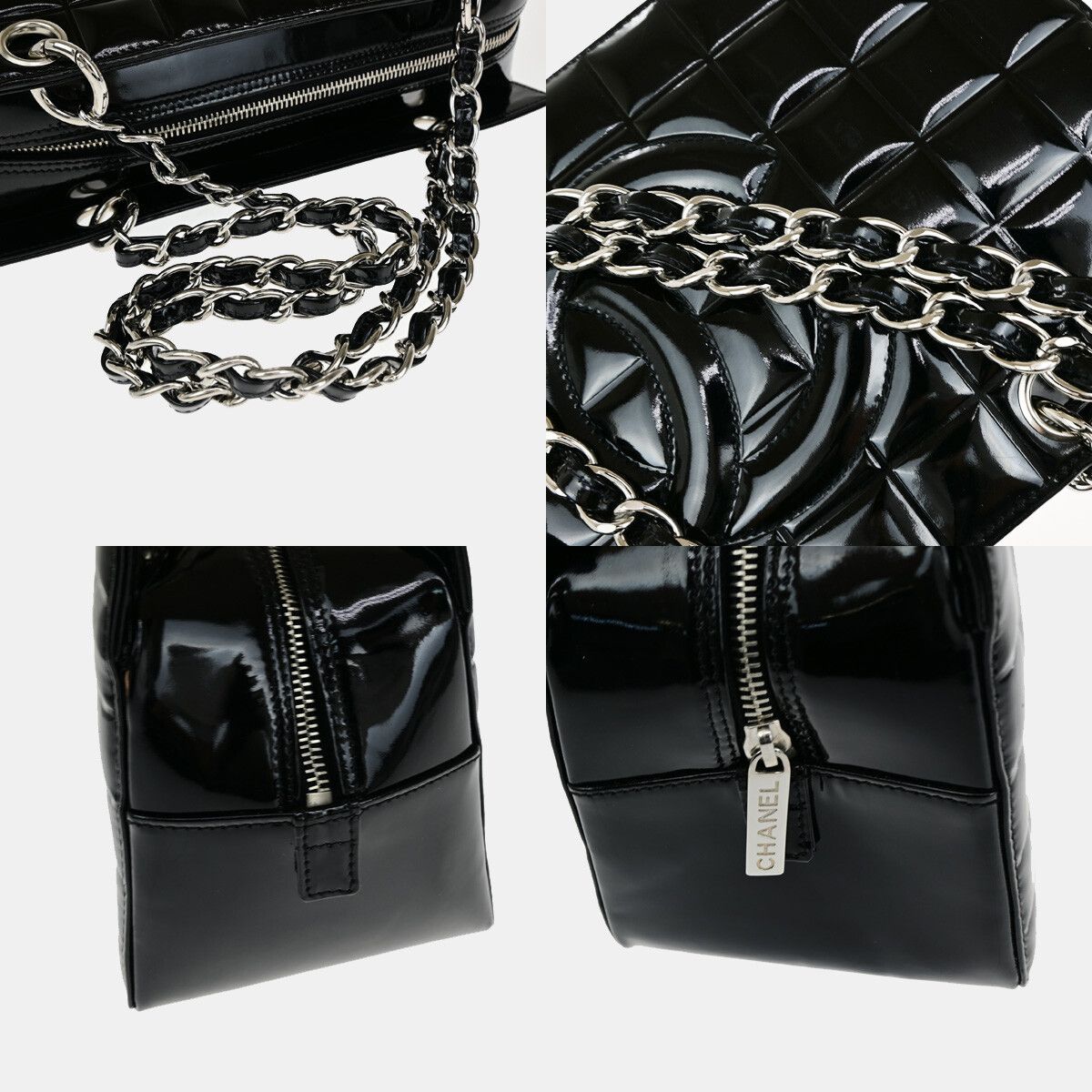 Chanel Chanel Chocolate Bar CC Zip Tote Quilted Patent Size ONE SIZE - 10 Thumbnail