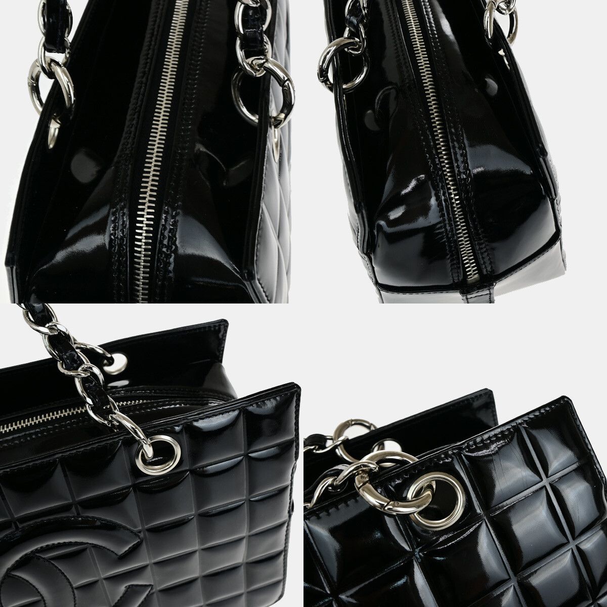 Chanel Chanel Chocolate Bar CC Zip Tote Quilted Patent Size ONE SIZE - 11 Thumbnail