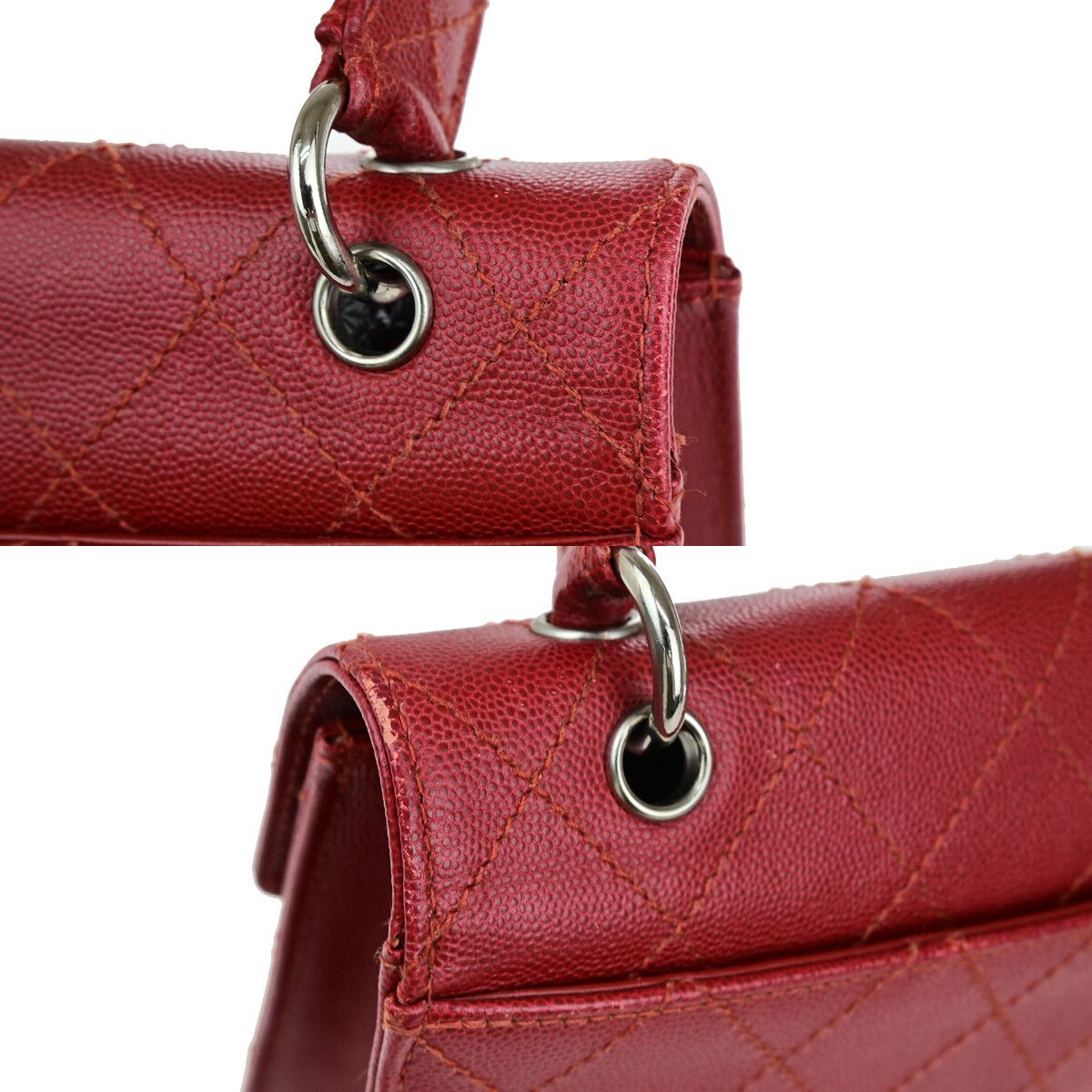 Chanel Chanel Vintage CC Flap Top Handle Calfskin Leather Size ONE SIZE - 10 Thumbnail