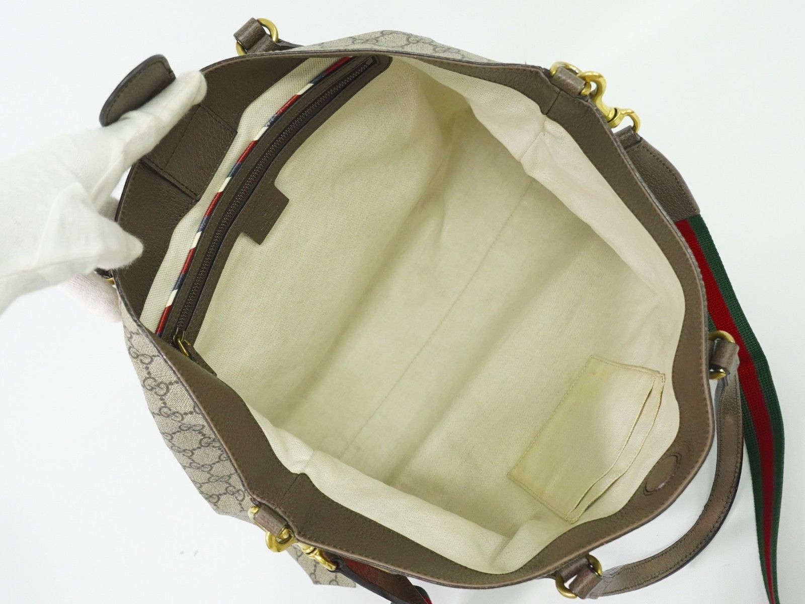 Gucci Gucci Courrier Convertible Soft Open Tote GG Coated Canvas with Applique Size ONE SIZE - 4 Thumbnail