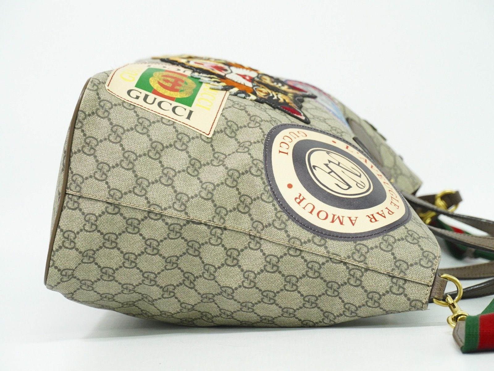 Gucci Gucci Courrier Convertible Soft Open Tote GG Coated Canvas with Applique Size ONE SIZE - 3 Thumbnail