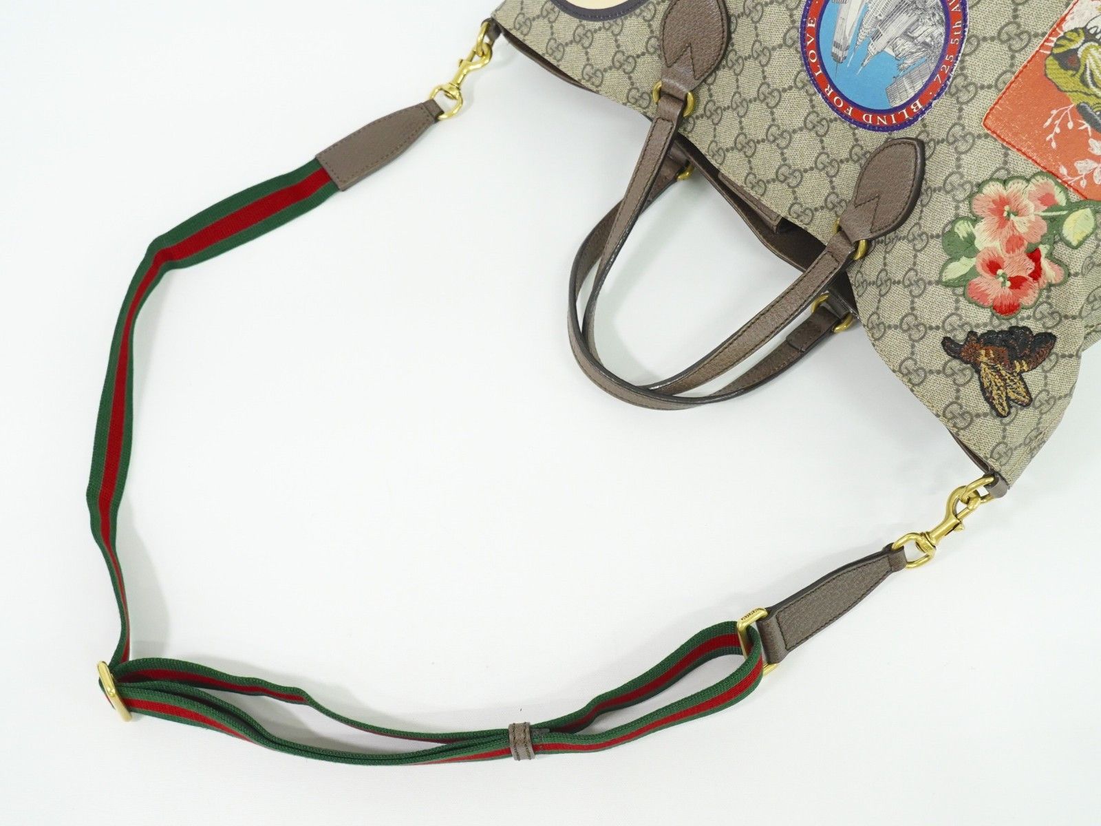 Gucci Gucci Courrier Convertible Soft Open Tote GG Coated Canvas with Applique Size ONE SIZE - 7 Thumbnail