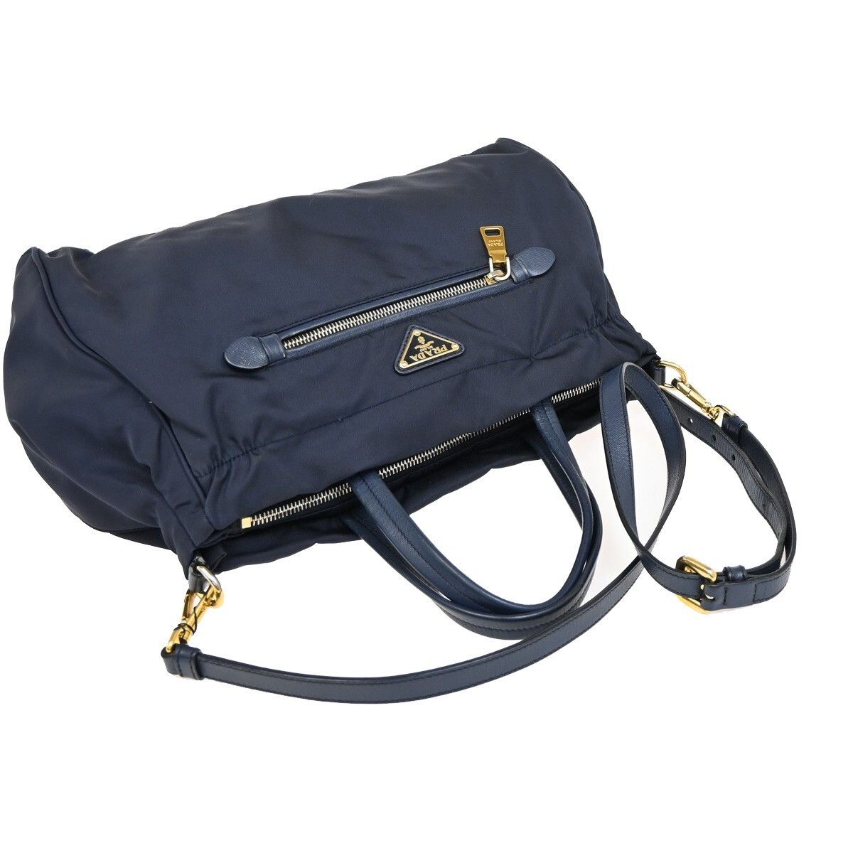 Prada Prada Zip Convertible Shopping Tote Re-Nylon with Saffiano Leather Size ONE SIZE - 8 Thumbnail