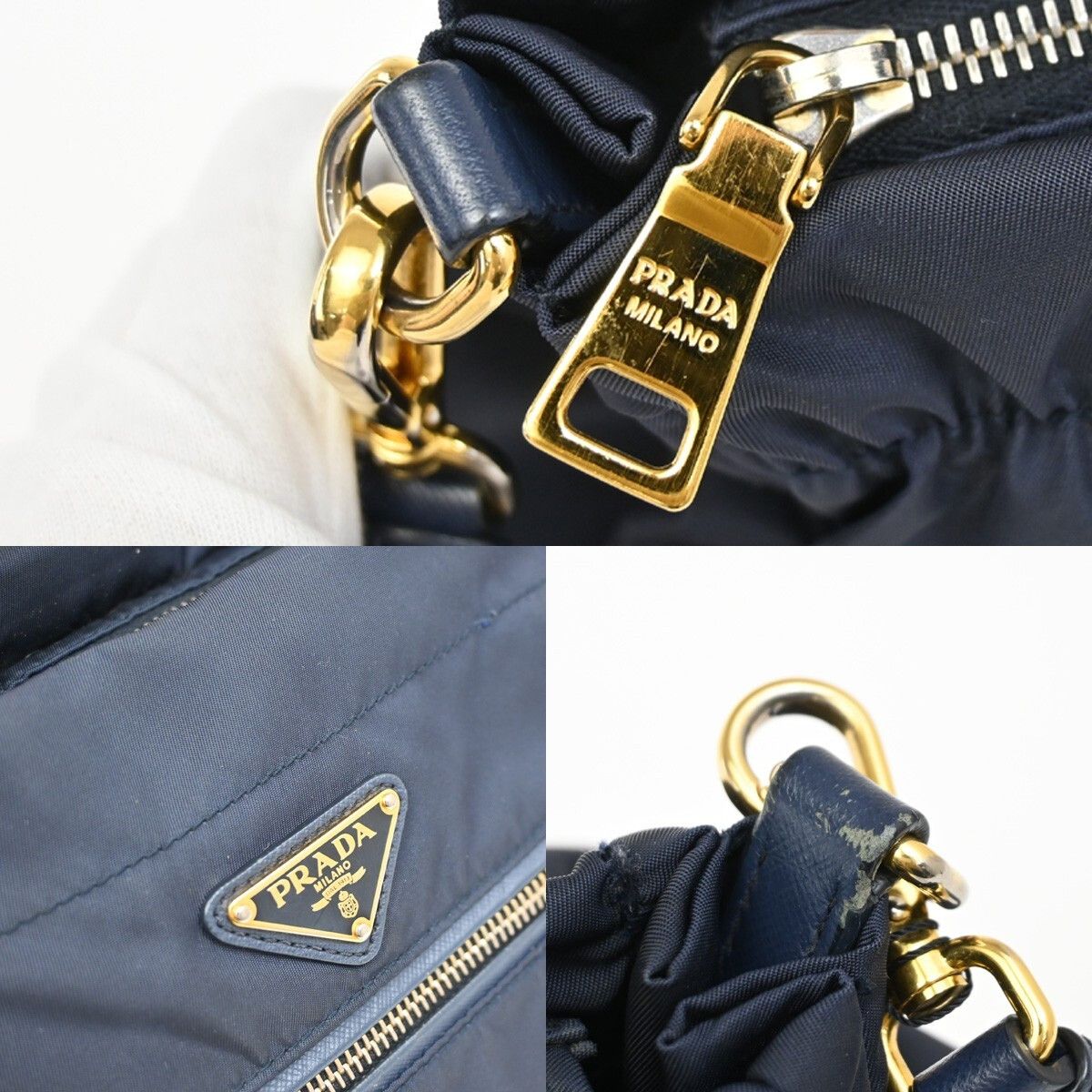 Prada Prada Zip Convertible Shopping Tote Re-Nylon with Saffiano Leather Size ONE SIZE - 10 Thumbnail