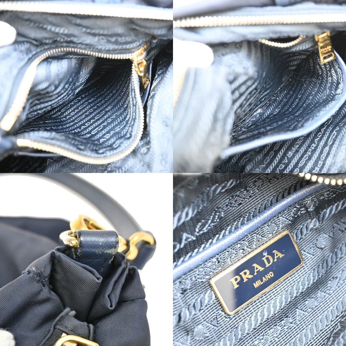 Prada Prada Zip Convertible Shopping Tote Re-Nylon with Saffiano Leather Size ONE SIZE - 6 Thumbnail