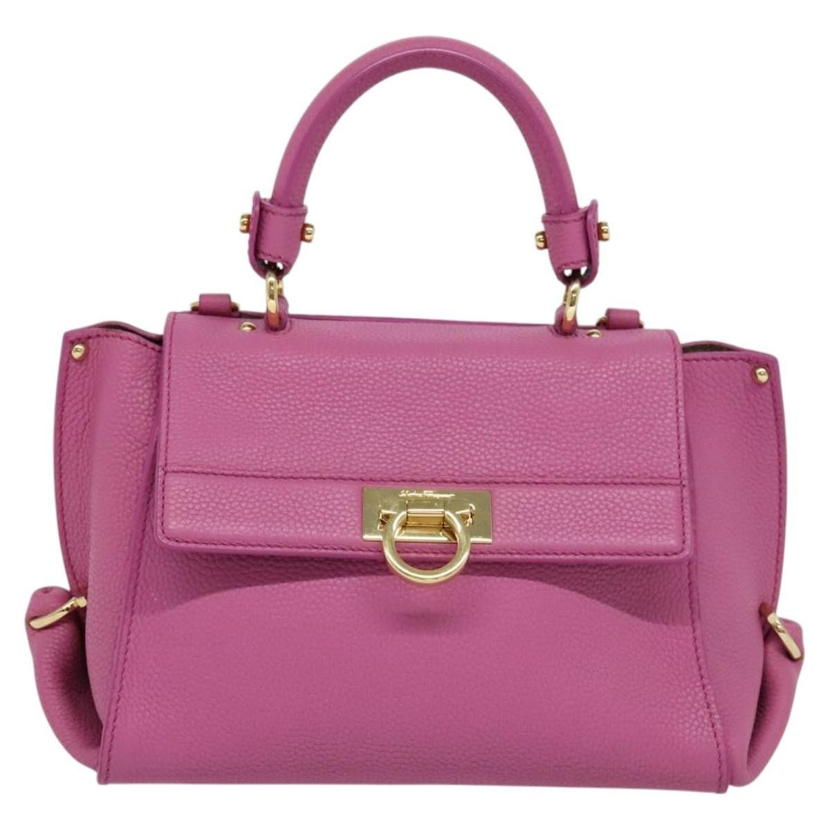 Salvatore Ferragamo Salvatore Ferragamo Sofia Satchel Leather Size ONE SIZE - 18 Thumbnail
