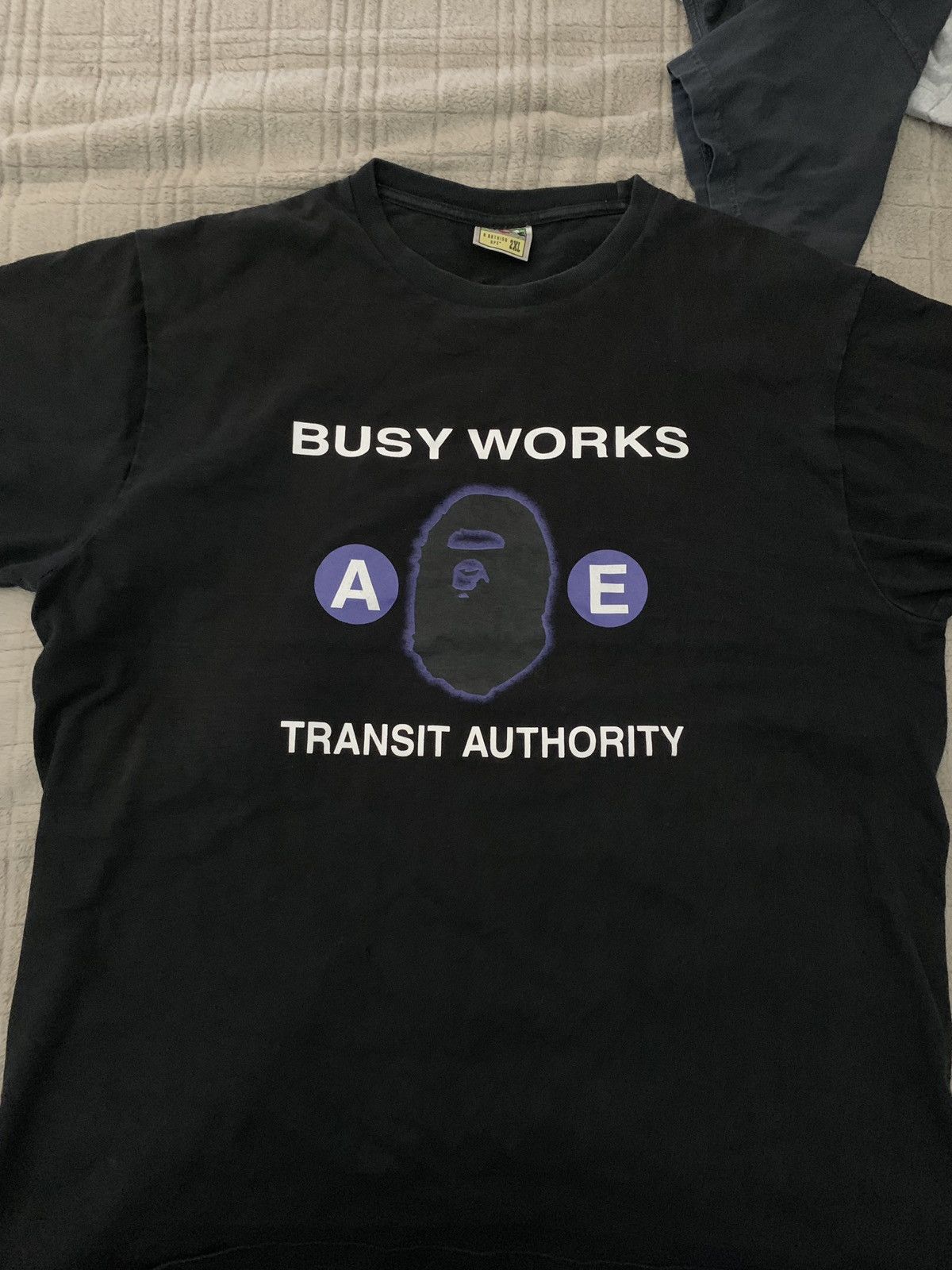 A Bathing Ape BAPE Busy Works store Transit Authority T-Shirt Mens XL White