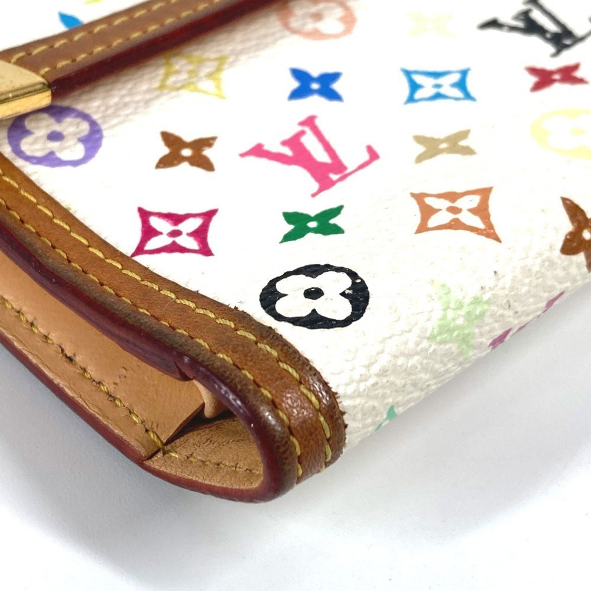 Louis Vuitton LOUIS VUITTON M92659 Monogram Multicolore Porte Tresor International Flap Trifold Wallet in Canvas, Women's, Blanc White Size ONE SIZE - 6 Thumbnail