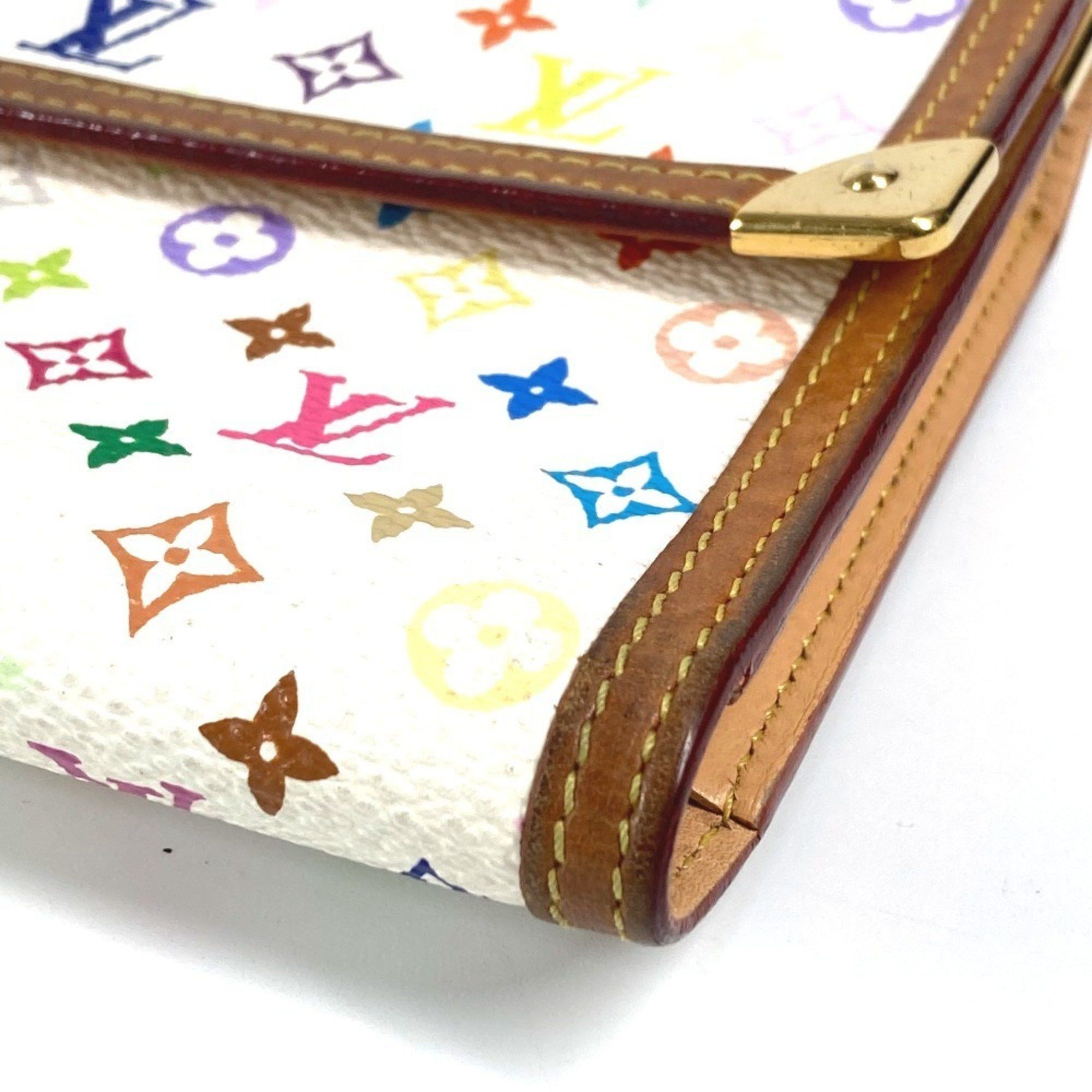 Louis Vuitton LOUIS VUITTON M92659 Monogram Multicolore Porte Tresor International Flap Trifold Wallet in Canvas, Women's, Blanc White Size ONE SIZE - 5 Thumbnail