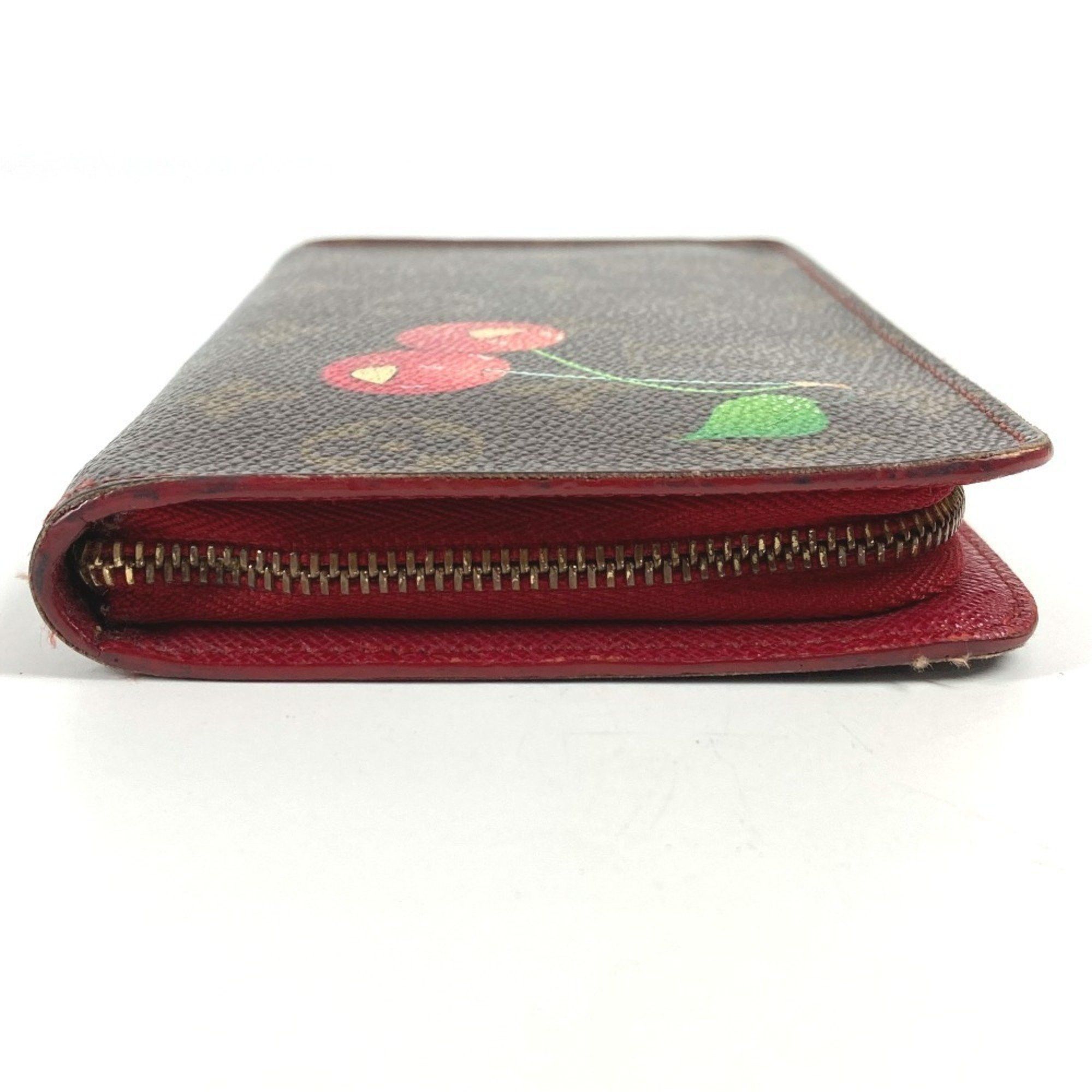Louis Vuitton LOUIS VUITTON M95006 Monogram Cherry Porte-Monnaie Zip-Around Long Wallet in Canvas, Brown, Women's, by Takashi Murakami Size ONE SIZE - 3 Thumbnail