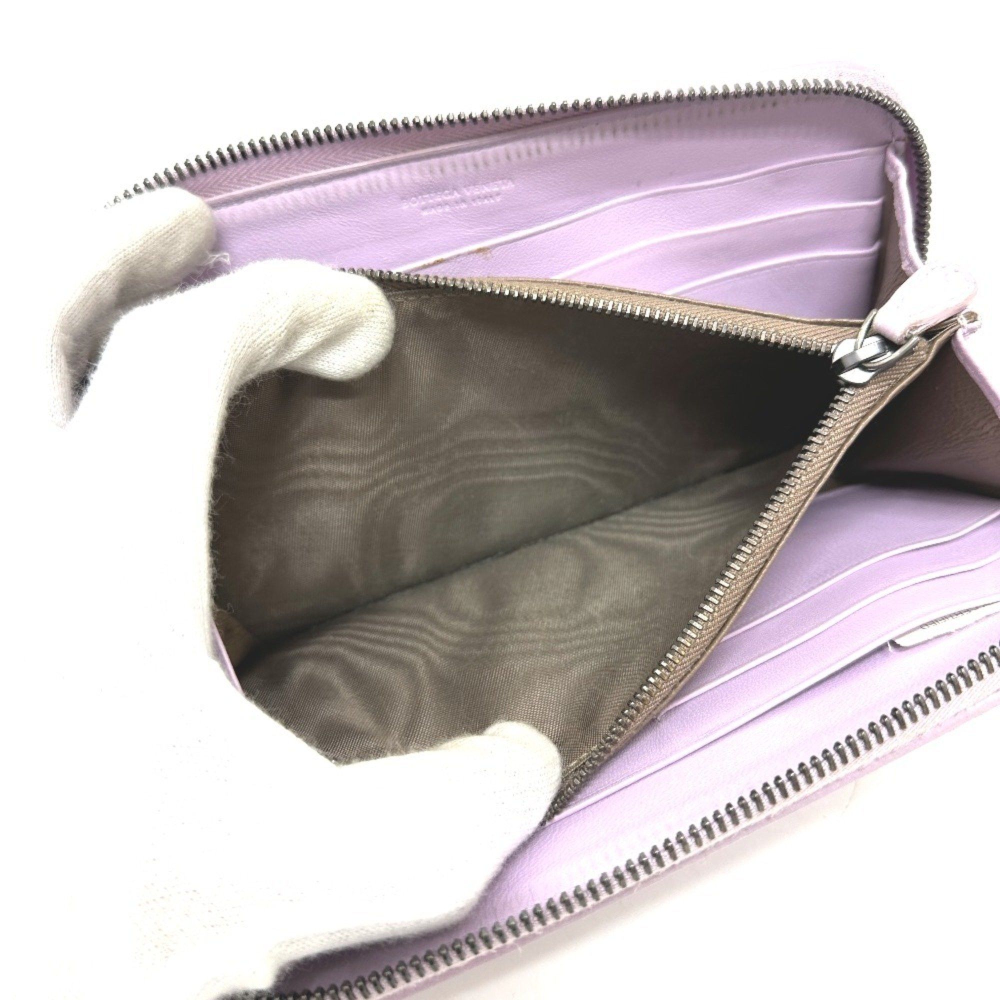 Bottega Veneta BOTTEGA VENETA 114076 Intrecciato Wallet, Round Zipper Leather, Women's, Purple Size ONE SIZE - 13 Thumbnail