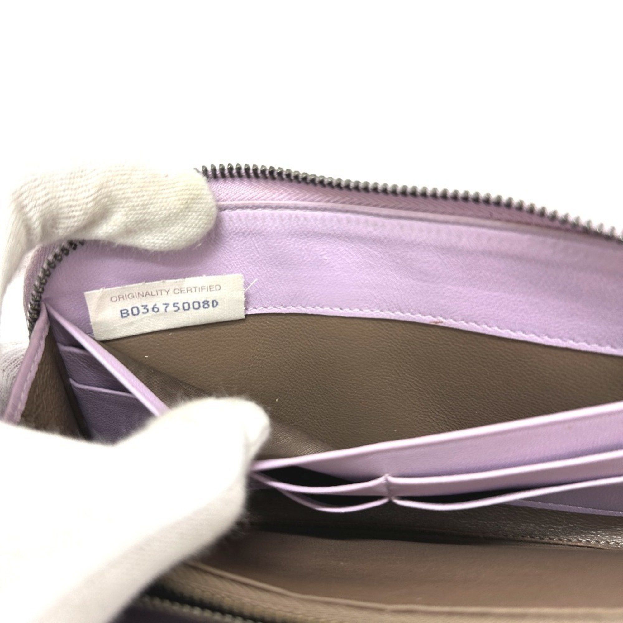 Bottega Veneta BOTTEGA VENETA 114076 Intrecciato Wallet, Round Zipper Leather, Women's, Purple Size ONE SIZE - 14 Thumbnail