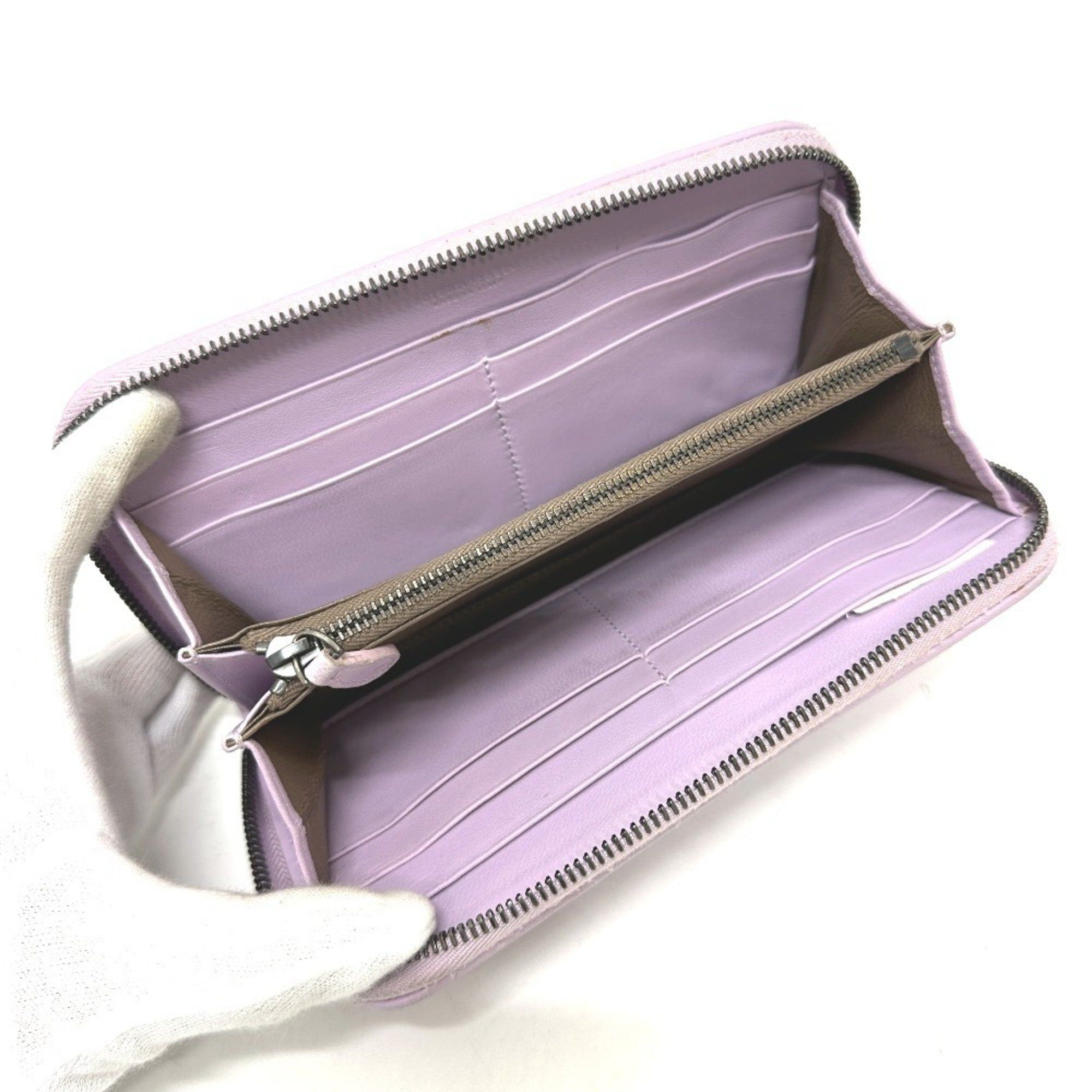 Bottega Veneta BOTTEGA VENETA 114076 Intrecciato Wallet, Round Zipper Leather, Women's, Purple Size ONE SIZE - 8 Thumbnail