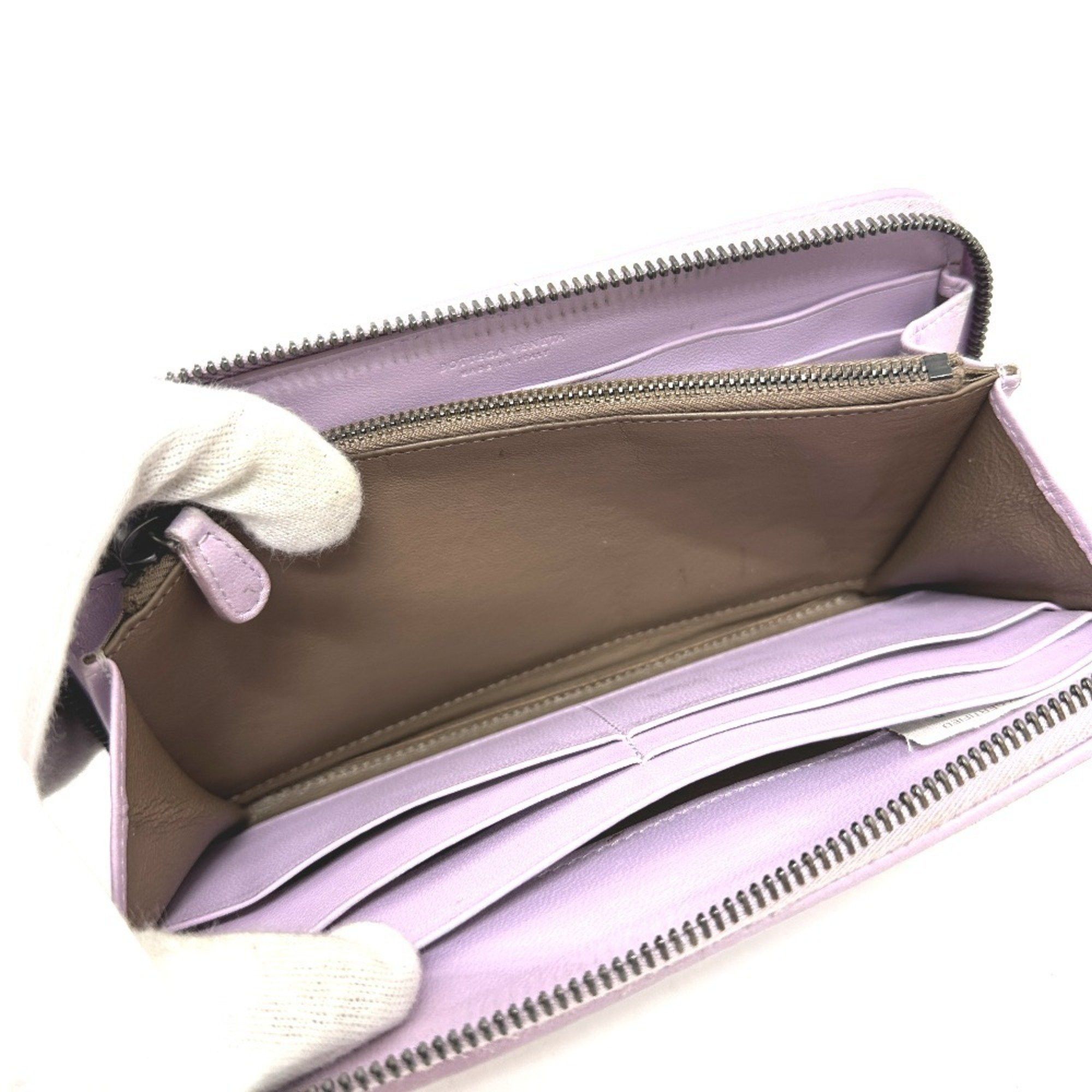 Bottega Veneta BOTTEGA VENETA 114076 Intrecciato Wallet, Round Zipper Leather, Women's, Purple Size ONE SIZE - 9 Thumbnail