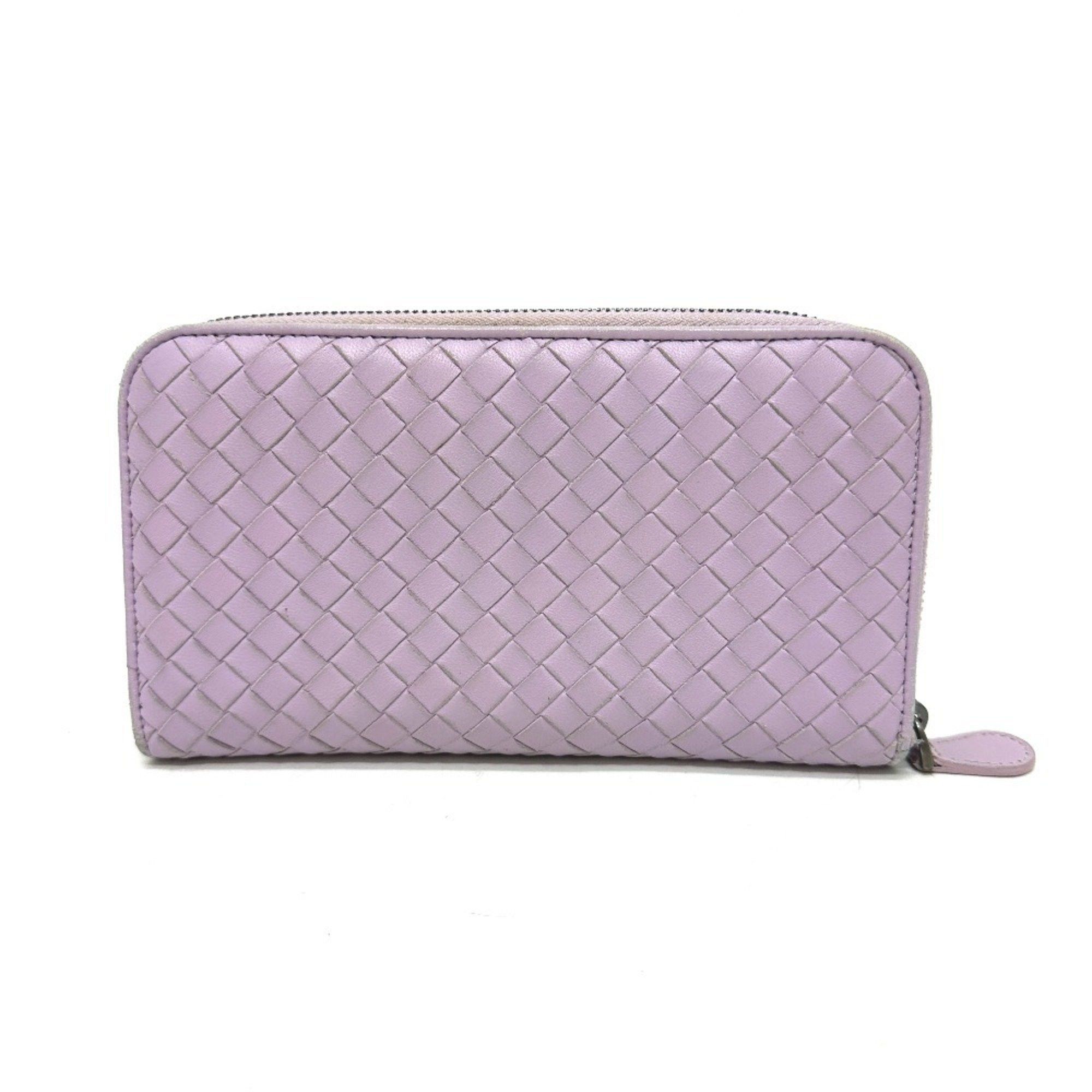 Bottega Veneta BOTTEGA VENETA 114076 Intrecciato Wallet, Round Zipper Leather, Women's, Purple Size ONE SIZE - 2 Thumbnail