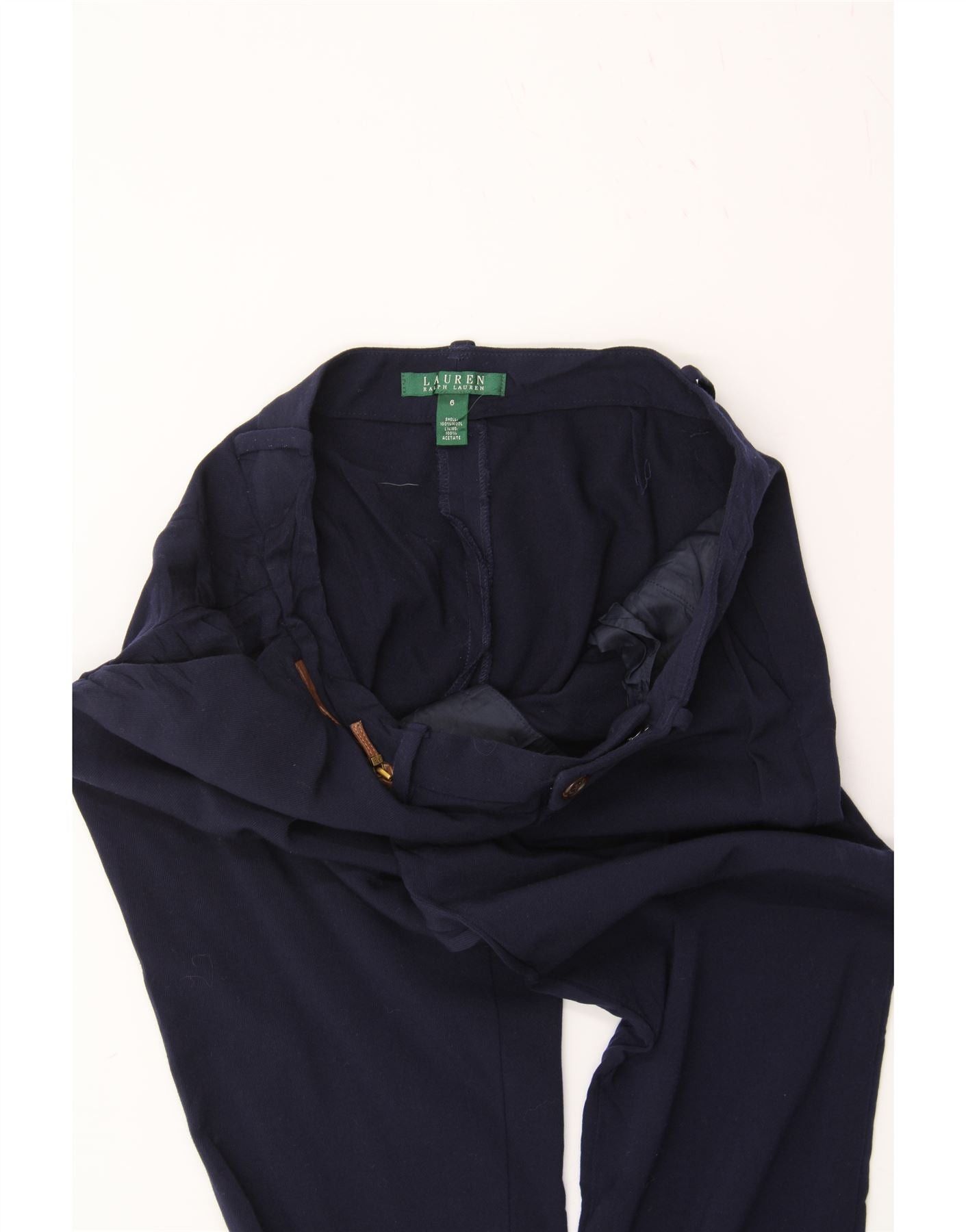 Ralph Lauren Womens Straight Chino Trousers US 6 Medium W32 L32 Navy Blue Size 26" / US 2 / IT 38 - 3 Thumbnail