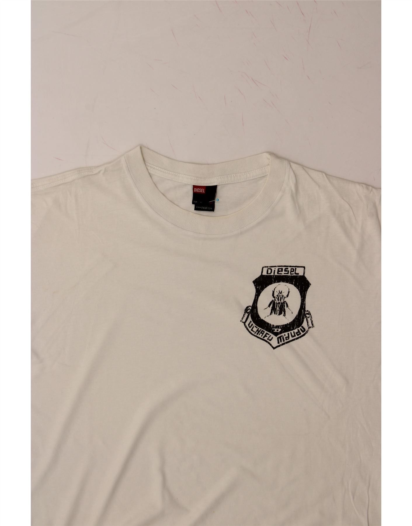 Diesel Mens T-Shirt Top Large White Cotton Size US L / EU 52-54 / 3 - 4 Thumbnail