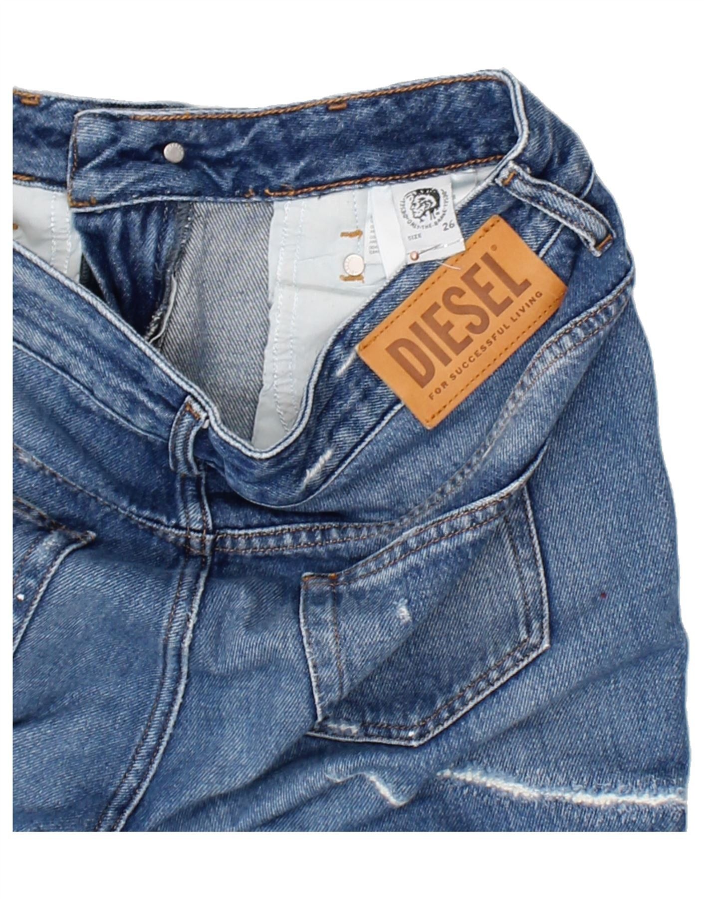 Diesel Womens Distressed Slim Jeans W26 L26 Blue Cotton Size 42" / US 20 - 4 Thumbnail