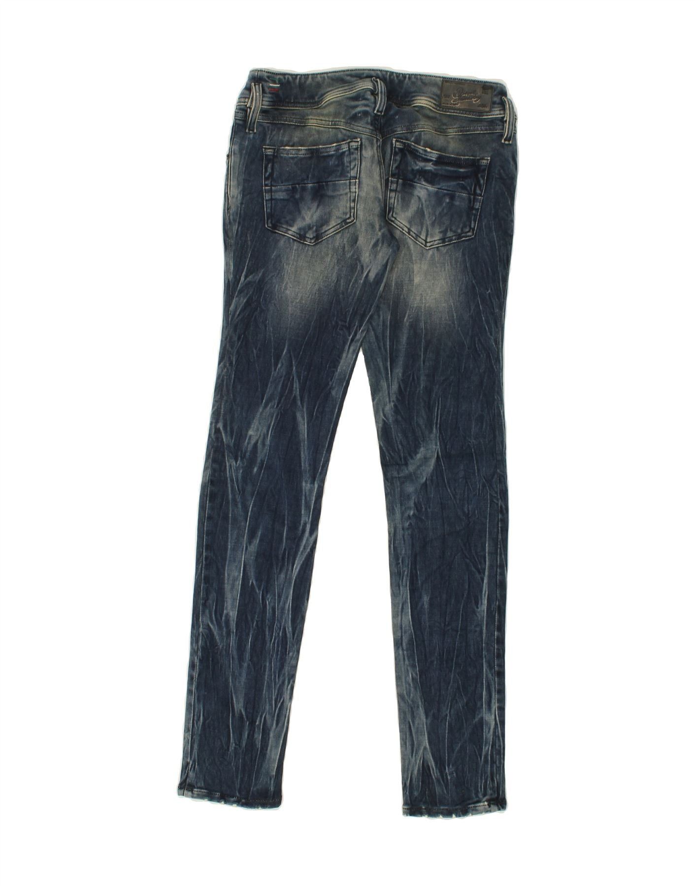 Diesel Womens Matic Slim Tapered Jeans W27 32 Blue Tie Dye Cotton Size 42" / US 20 - 2 Thumbnail