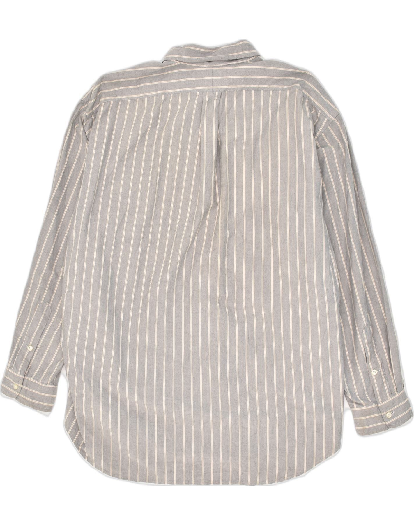 Ralph Lauren Mens Shirt XL Grey Striped Cotton Size US XL / EU 56 / 4 - 2 Thumbnail