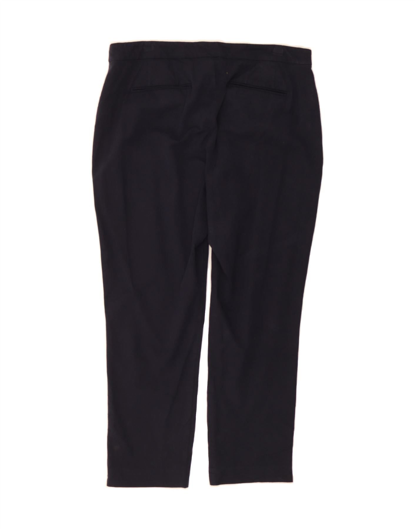 Ralph Lauren Womens Slim Suit Trousers US 14 XL W36 L28 Navy Blue Cotton Size 32" / US 10 / IT 46 - 2 Thumbnail