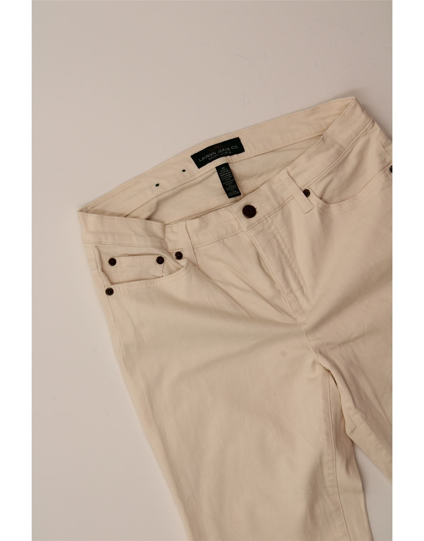 Ralph Lauren Womens Straight Casual Trousers US 10 Large W32 L31 White Size 28" / US 6 / IT 42 - 4 Thumbnail