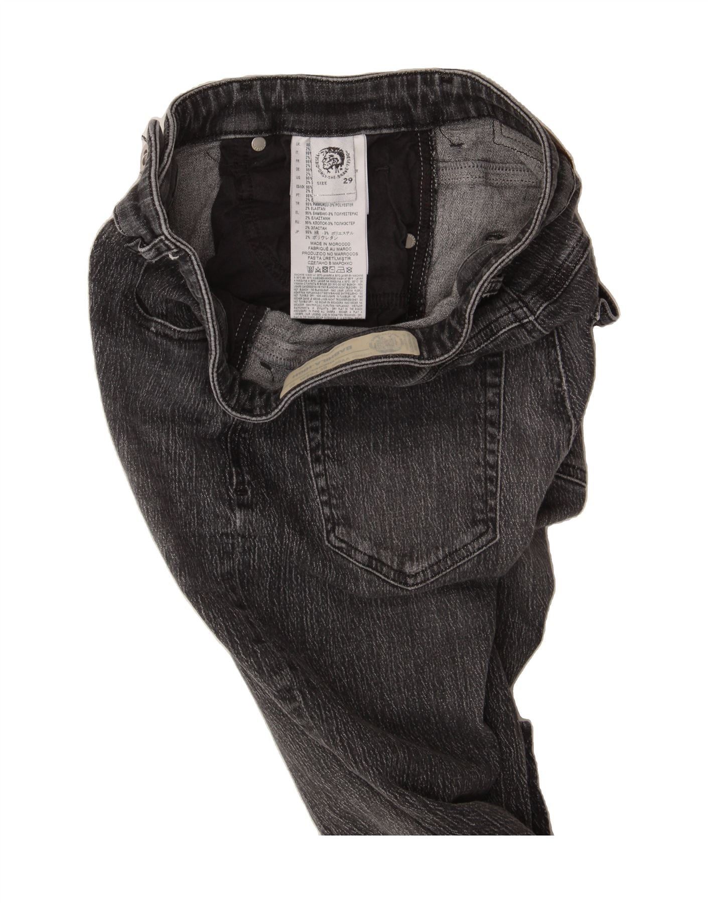 Diesel Womens Babhila High Waist Slim Skinny Jeans W29 L25 Black Co Size 42" / US 20 - 3 Thumbnail