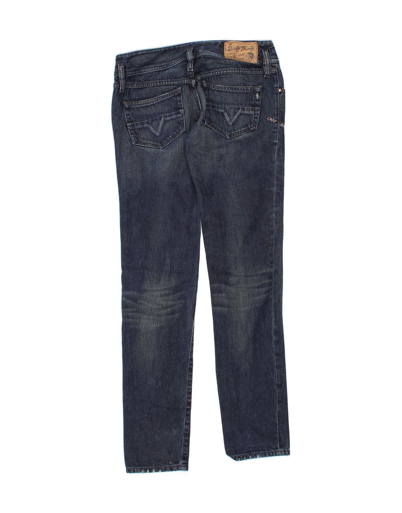 Diesel Womens Matic Distressed Skinny Jeans W27 L32 Navy Blue Cotto Size 42" / US 20 - 2 Thumbnail