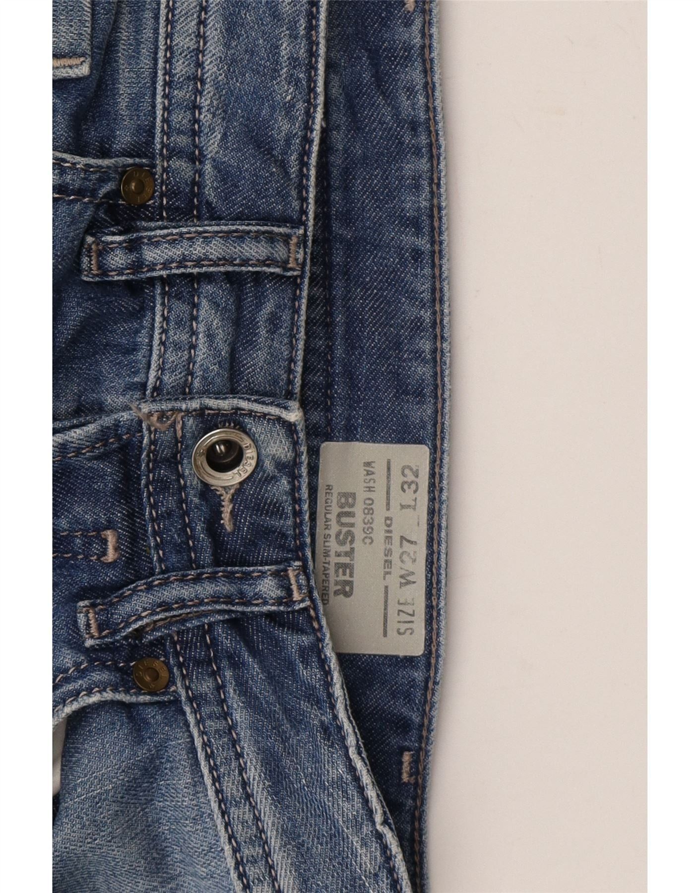Diesel Womens Buster Regular Slim Tapered Jeans W27 L32 Blue Cotton Size 42" / US 20 - 4 Thumbnail