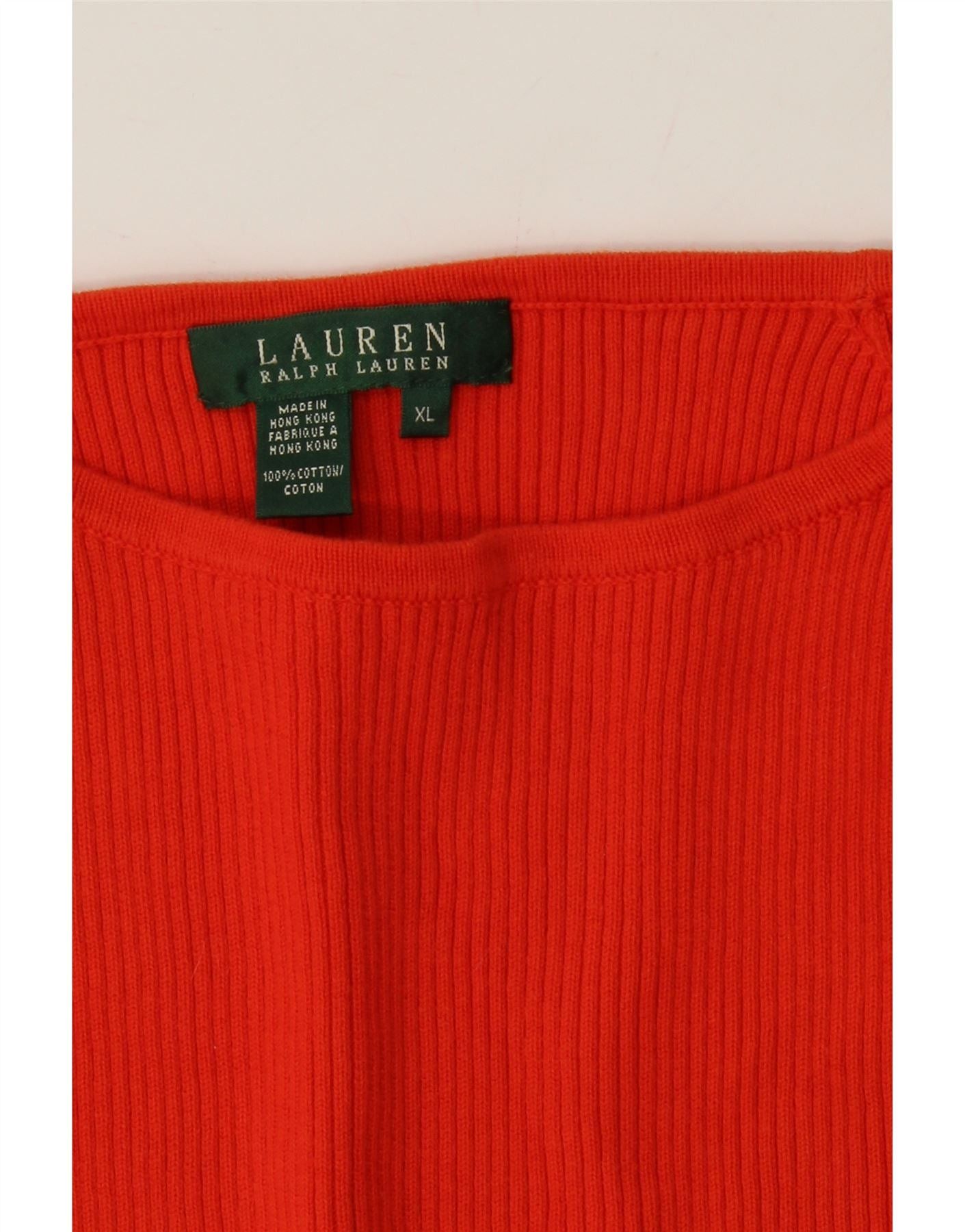 Ralph Lauren Womens 3/4 Sleeve Boat Neck Jumper Sweater UK 18 XL Orange Size XL / US 12-14 / IT 48-50 - 3 Thumbnail