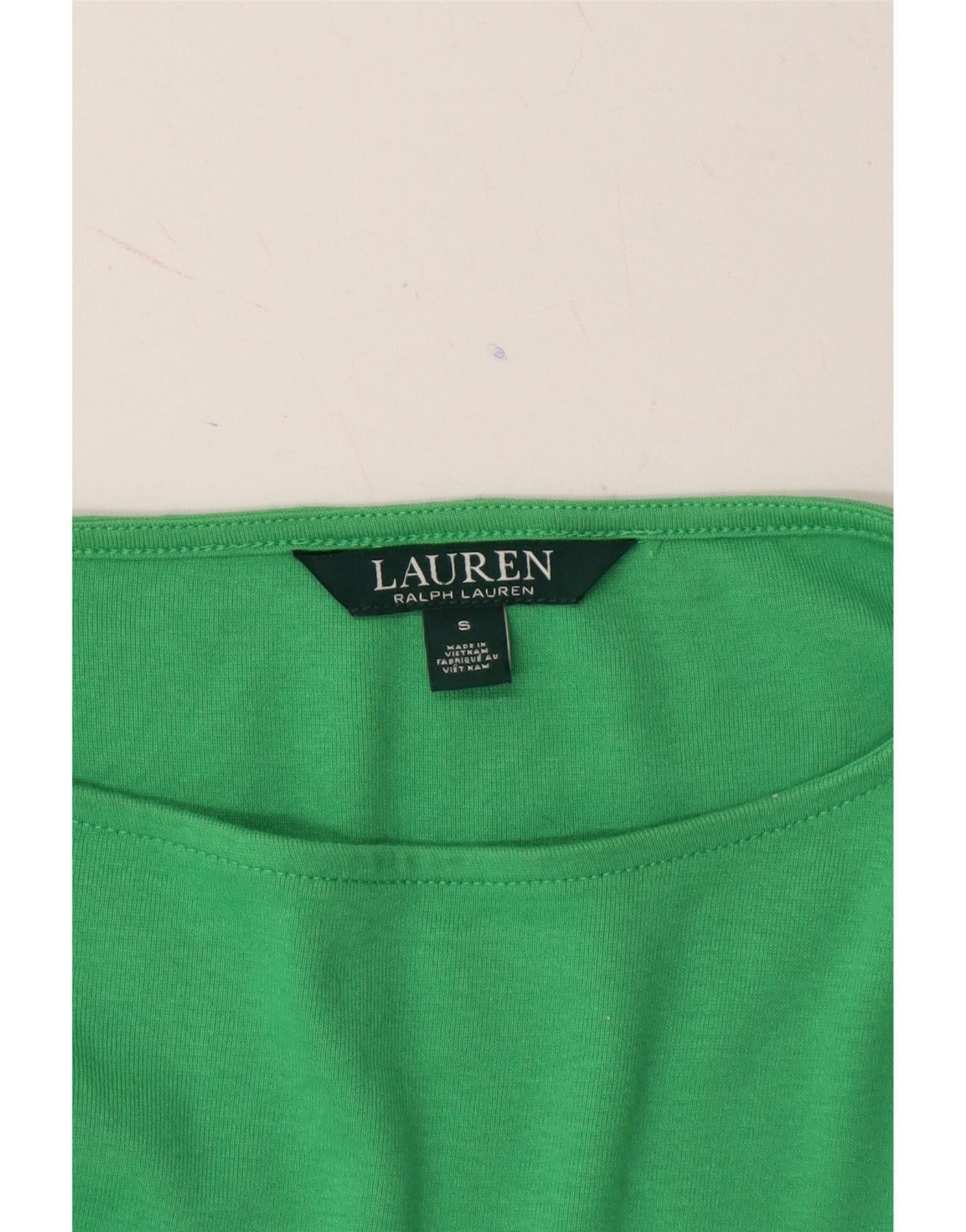 Ralph Lauren Womens 3/4 Sleeve Boat Neck Jumper Sweater UK 8 Small Green Size S / US 4 / IT 40 - 4 Thumbnail