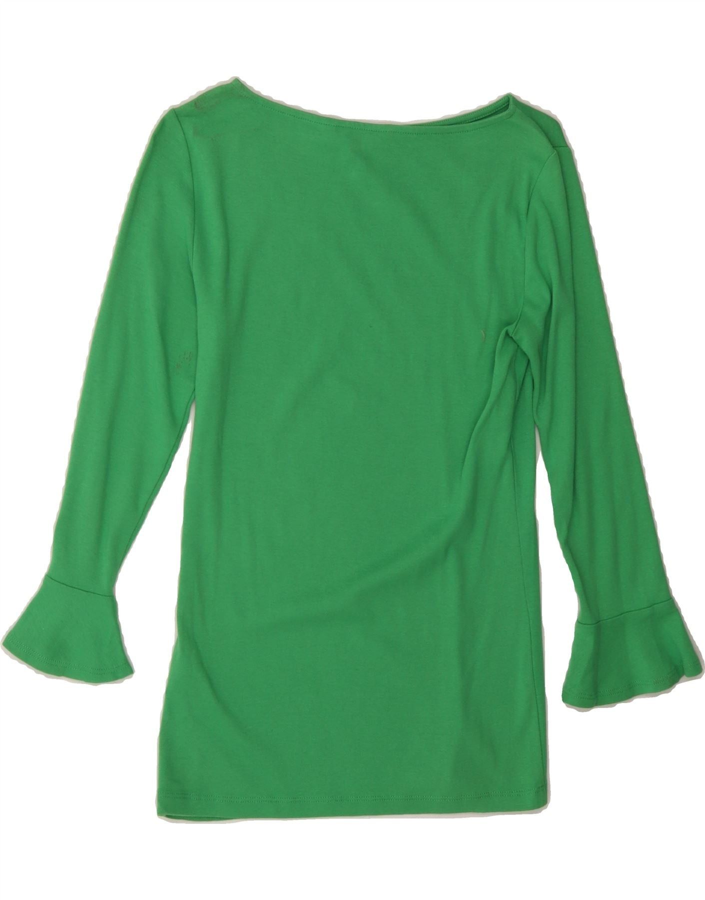 Ralph Lauren Womens 3/4 Sleeve Boat Neck Jumper Sweater UK 8 Small Green Size S / US 4 / IT 40 - 2 Thumbnail