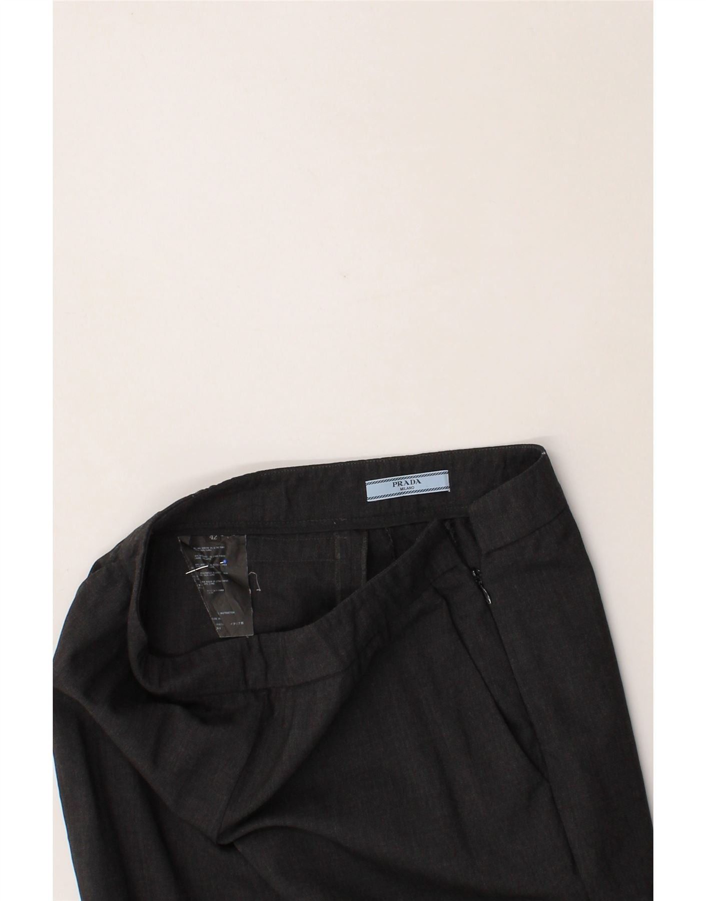 Prada Womens Slim Casual Trousers IT 42 Medium W30 L30 Grey Wool Size 30" / US 8 / IT 44 - 3 Thumbnail