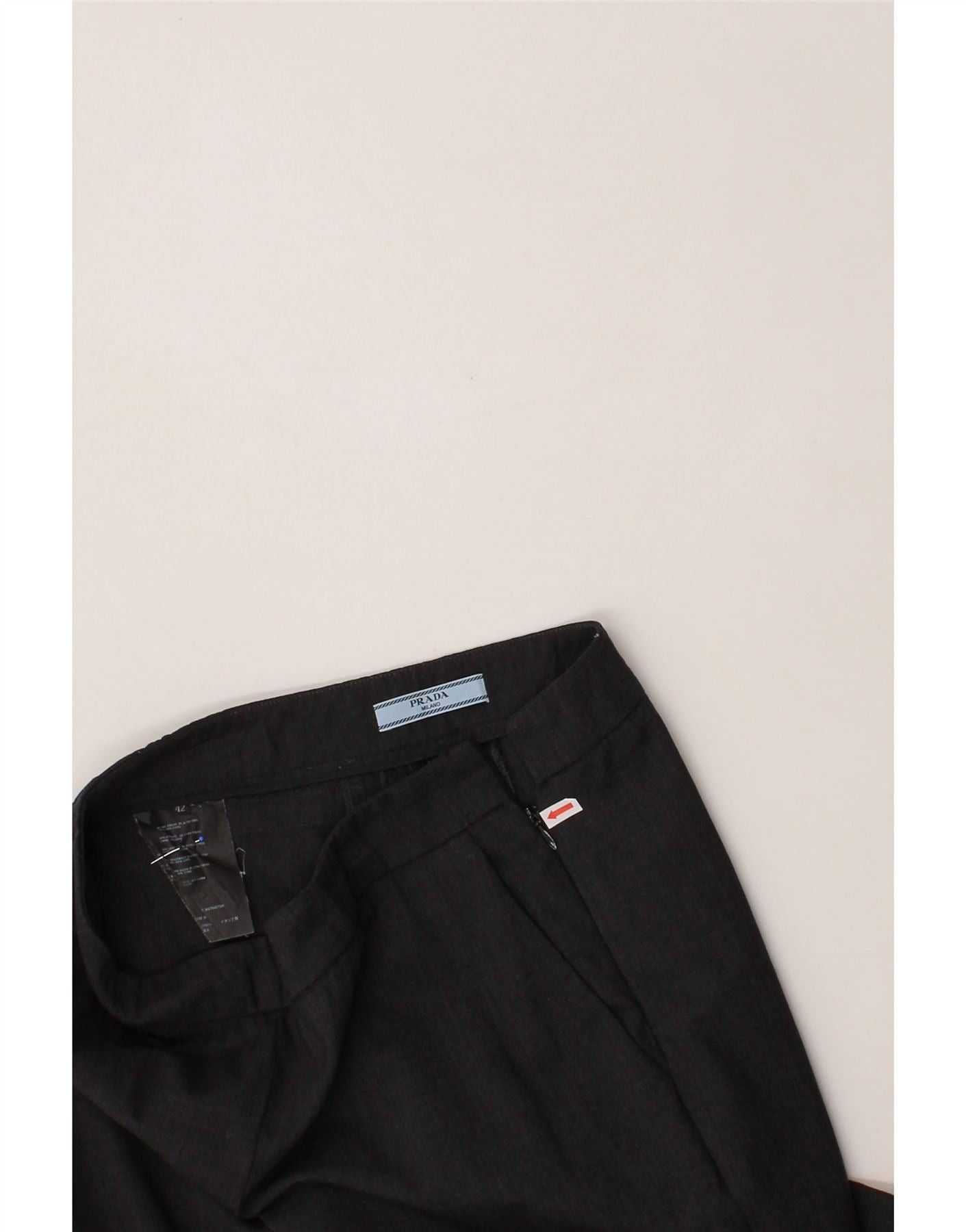 Prada Womens Slim Casual Trousers IT 42 Medium W30 L30 Grey Wool Size 30" / US 8 / IT 44 - 4 Thumbnail