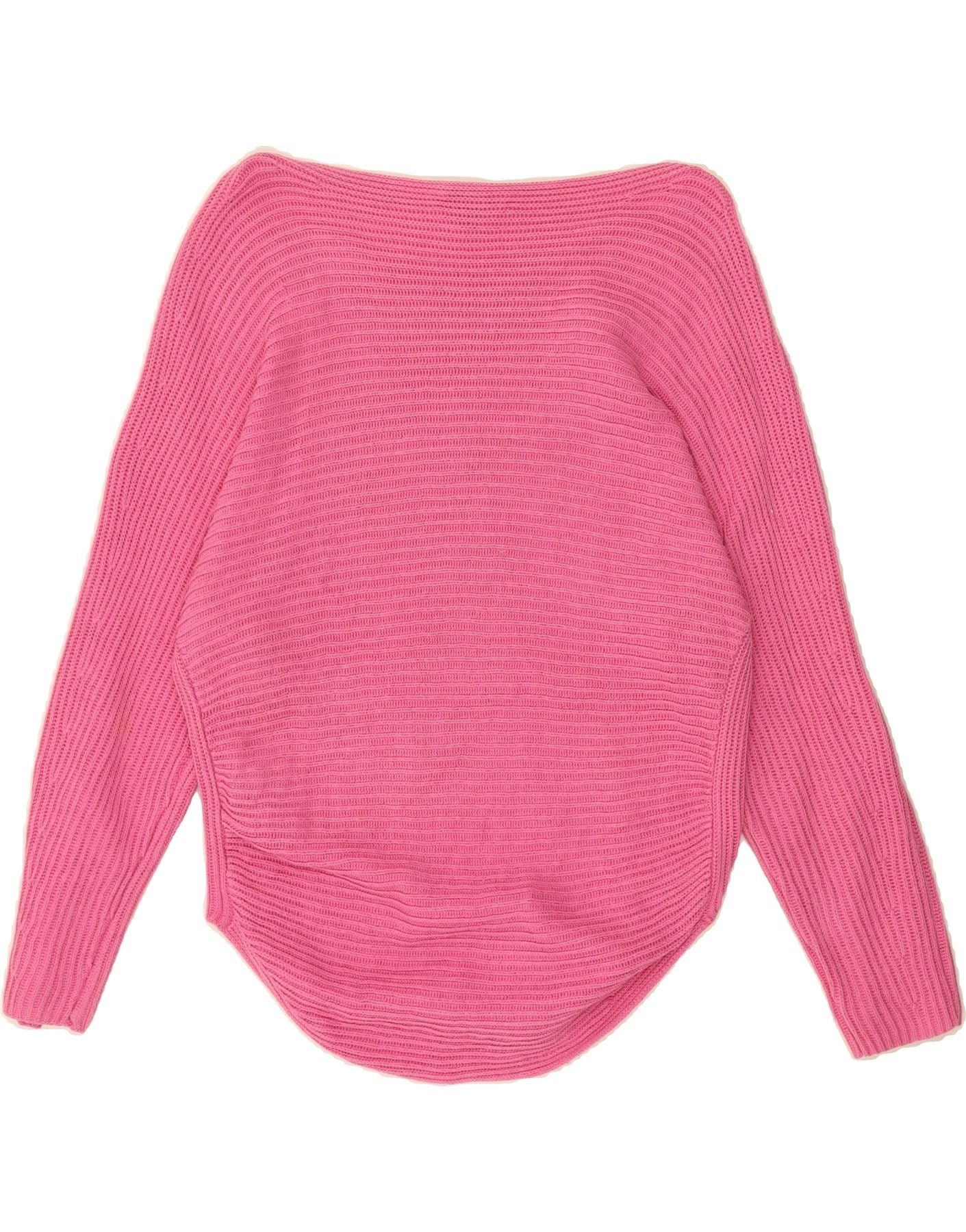 Ralph Lauren Womens Boat Neck Jumper Sweater UK 14 Medium Pink Cotton Size M / US 6-8 / IT 42-44 - 2 Thumbnail