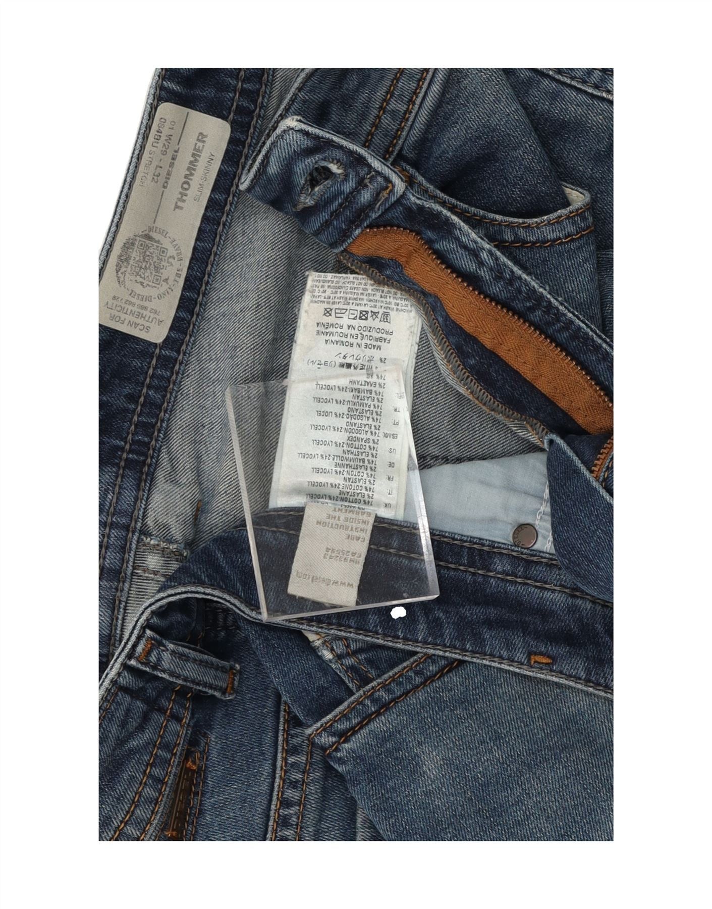 Diesel Womens Thommer Slim Skinny Jeans W29 L32 Blue Cotton Size 42" / US 20 - 6 Thumbnail