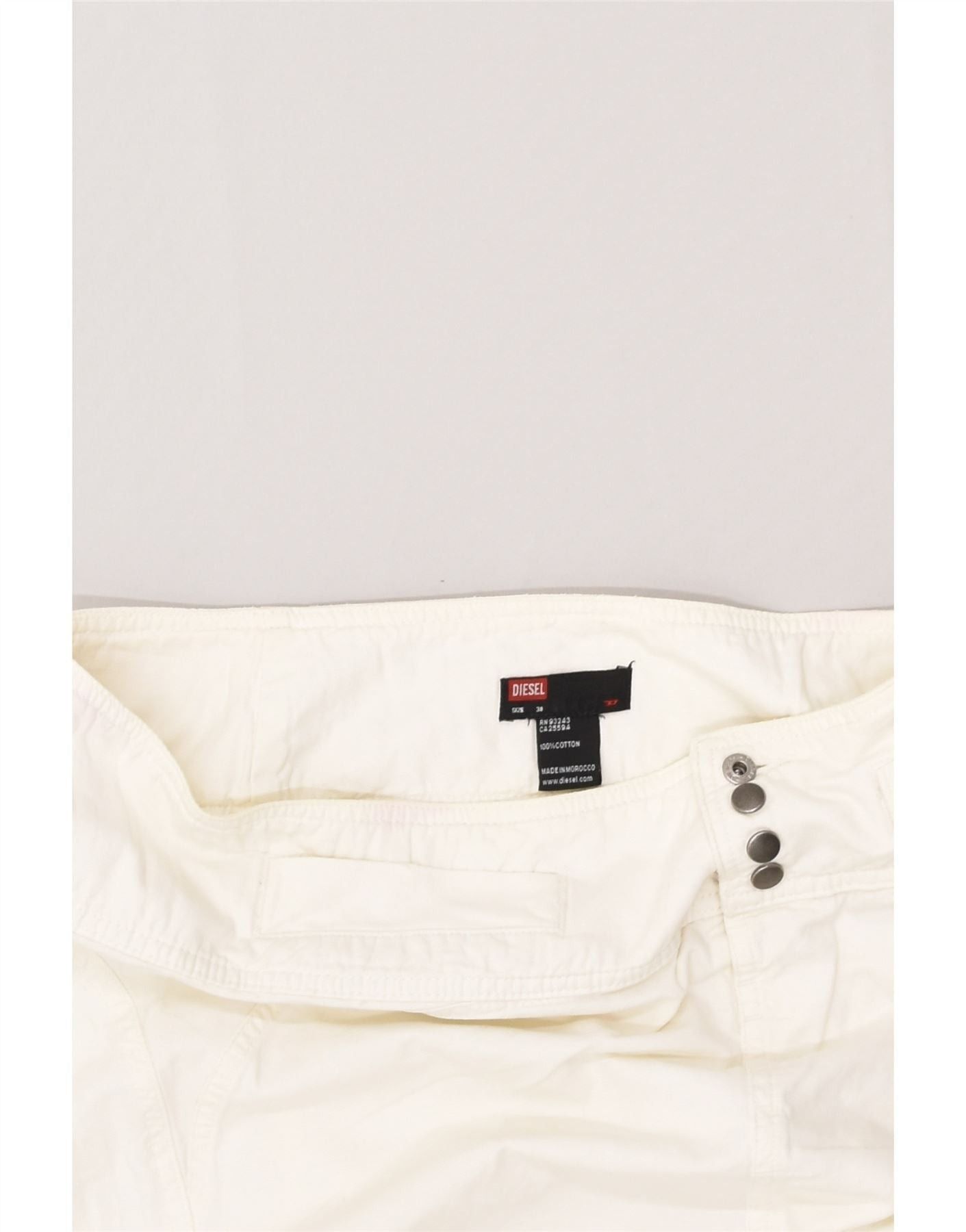 Diesel Womens Pencil Skirt W30 Medium White Cotton Size 24" / US 00 / IT 34 - 4 Thumbnail