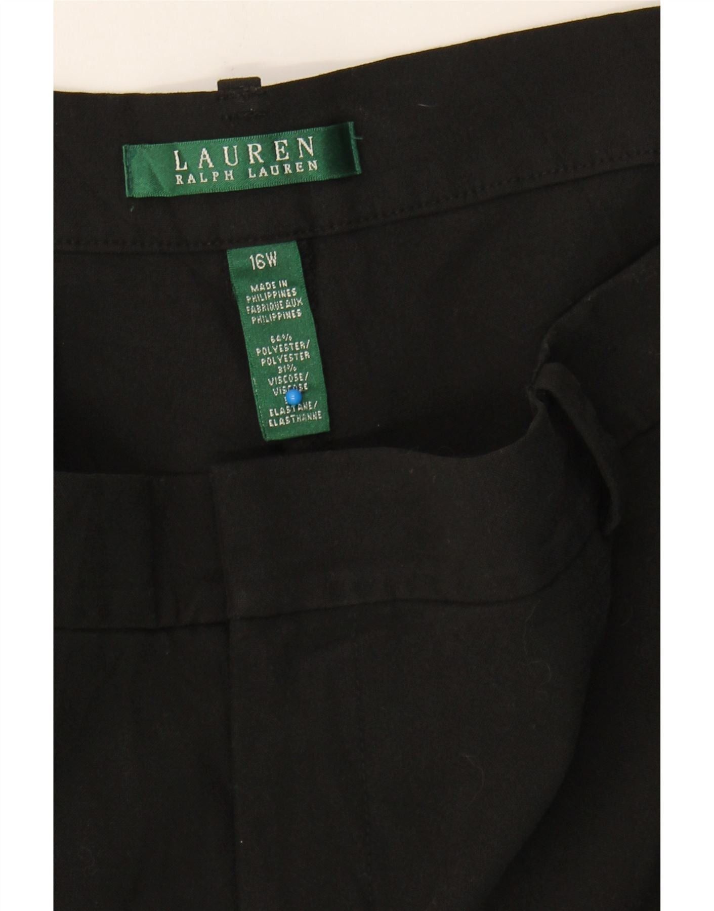 Ralph Lauren Womens Chino Trousers US 16 2XL W38 L30 Black Classic Size 34" / US 12 / IT 48 - 3 Thumbnail