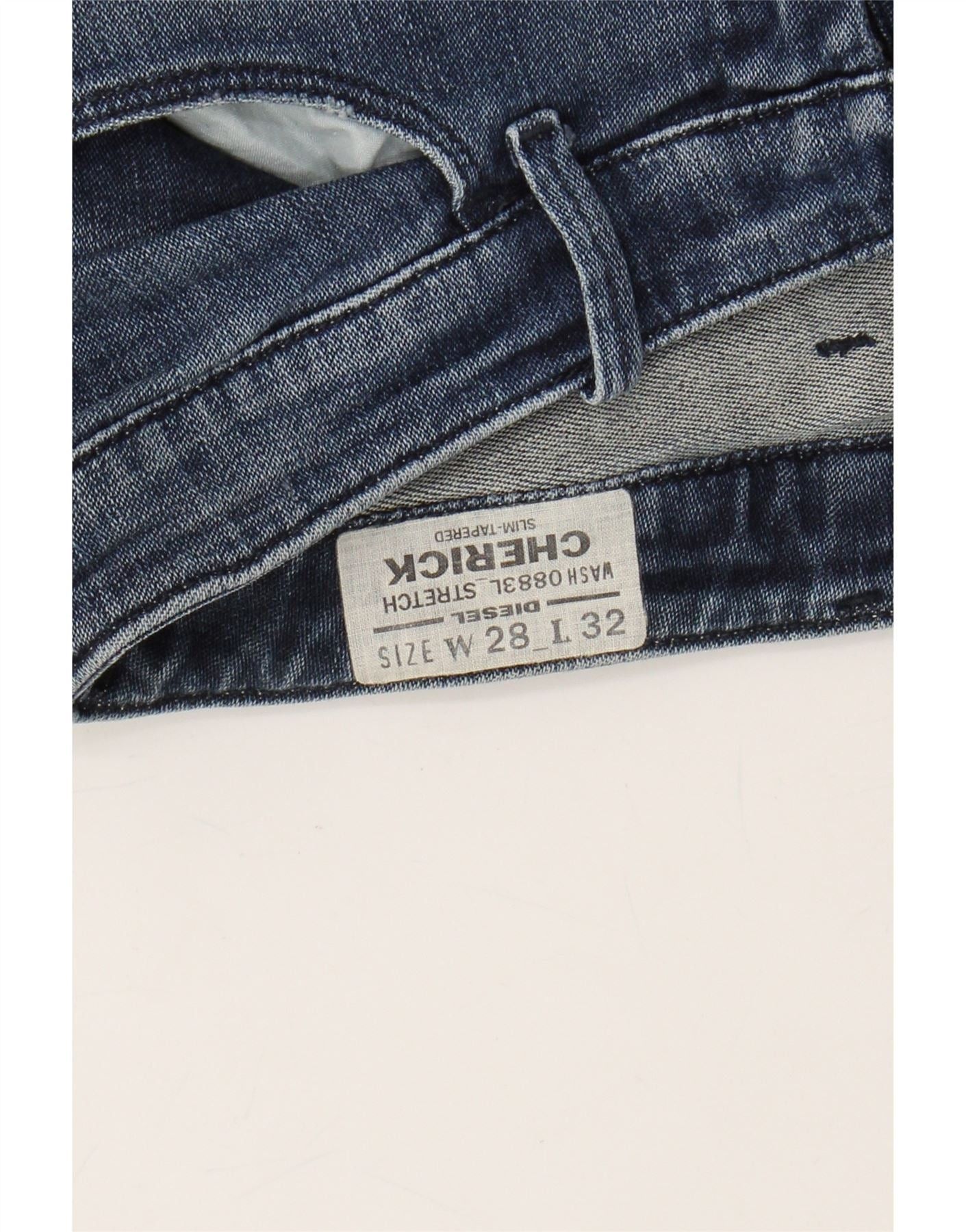 Diesel Womens Cherick Slim Tapered Jeans W28 L27 Blue Cotton Size 42" / US 20 - 3 Thumbnail