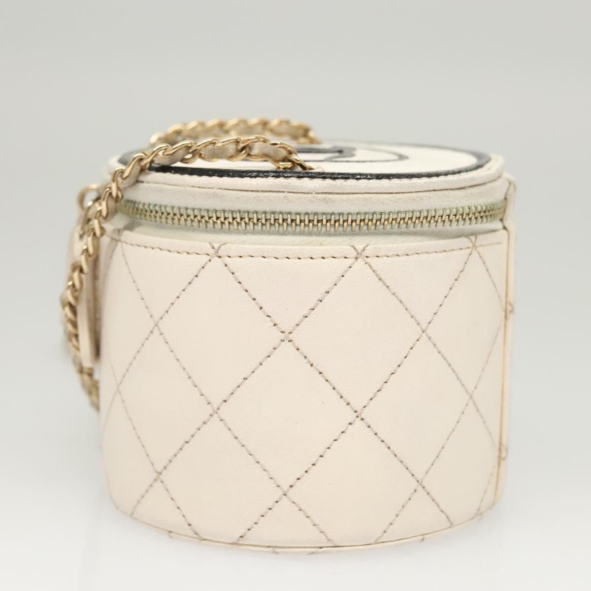 Chanel Chanel CC Round Vanity Case with Chain Quilted Lambskin Size ONE SIZE - 3 Thumbnail