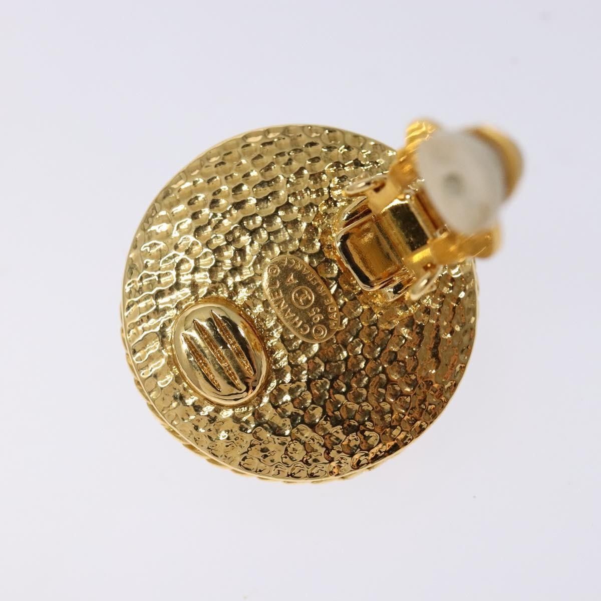 Chanel Chanel CC Hoop Clip-On Earrings Crystal Embellished Metal Size ONE SIZE - 10 Thumbnail