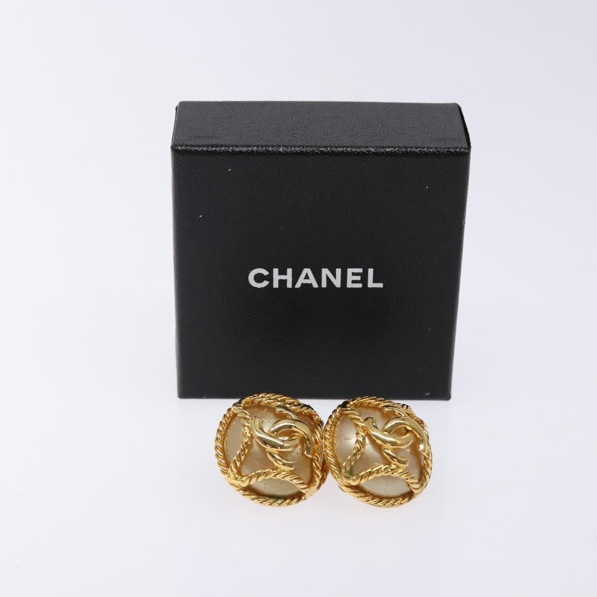 Chanel Chanel CC Hoop Clip-On Earrings Crystal Embellished Metal Size ONE SIZE - 5 Thumbnail